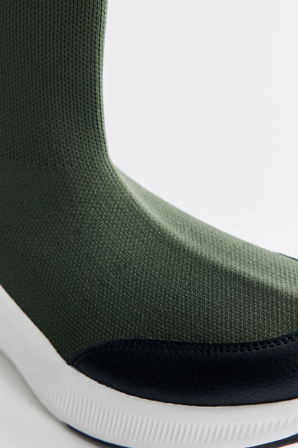 Кроссовки из эластичной сетки высокие на платформе - цвет зеленый - 4