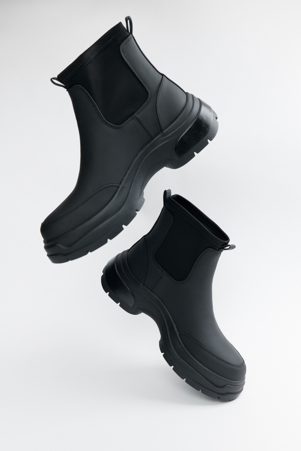 Ботинки-челси утепленные на высокой платформе - цвет черный - 8