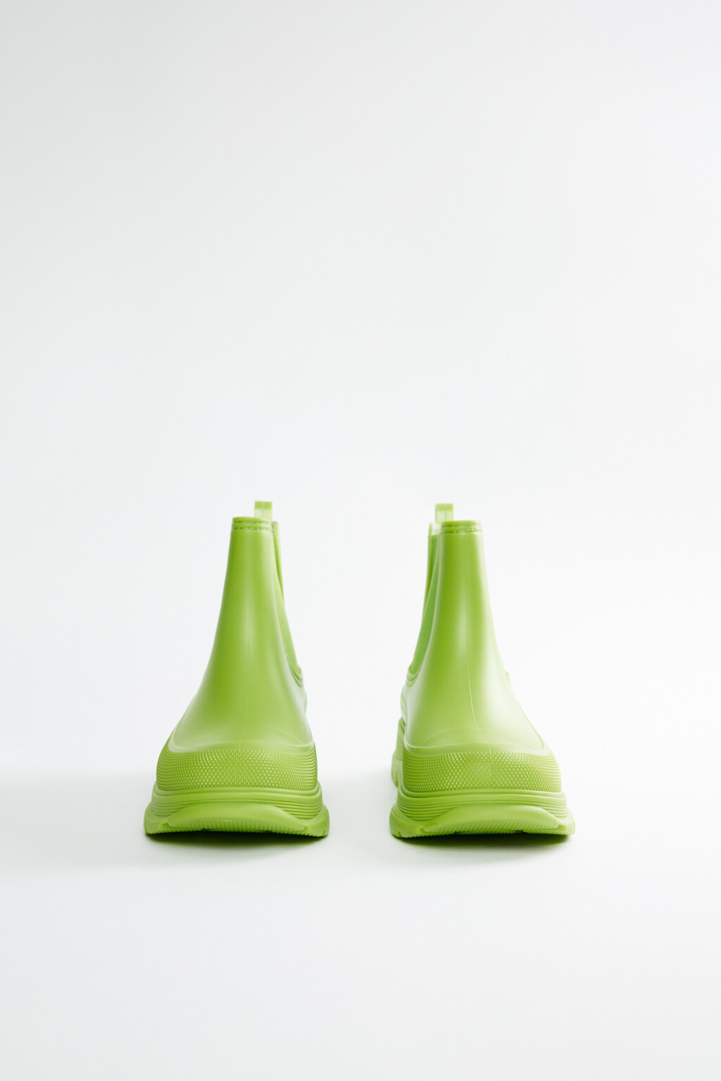 Ботинки челси резиновые на высокой платформе - цвет зеленый - 4