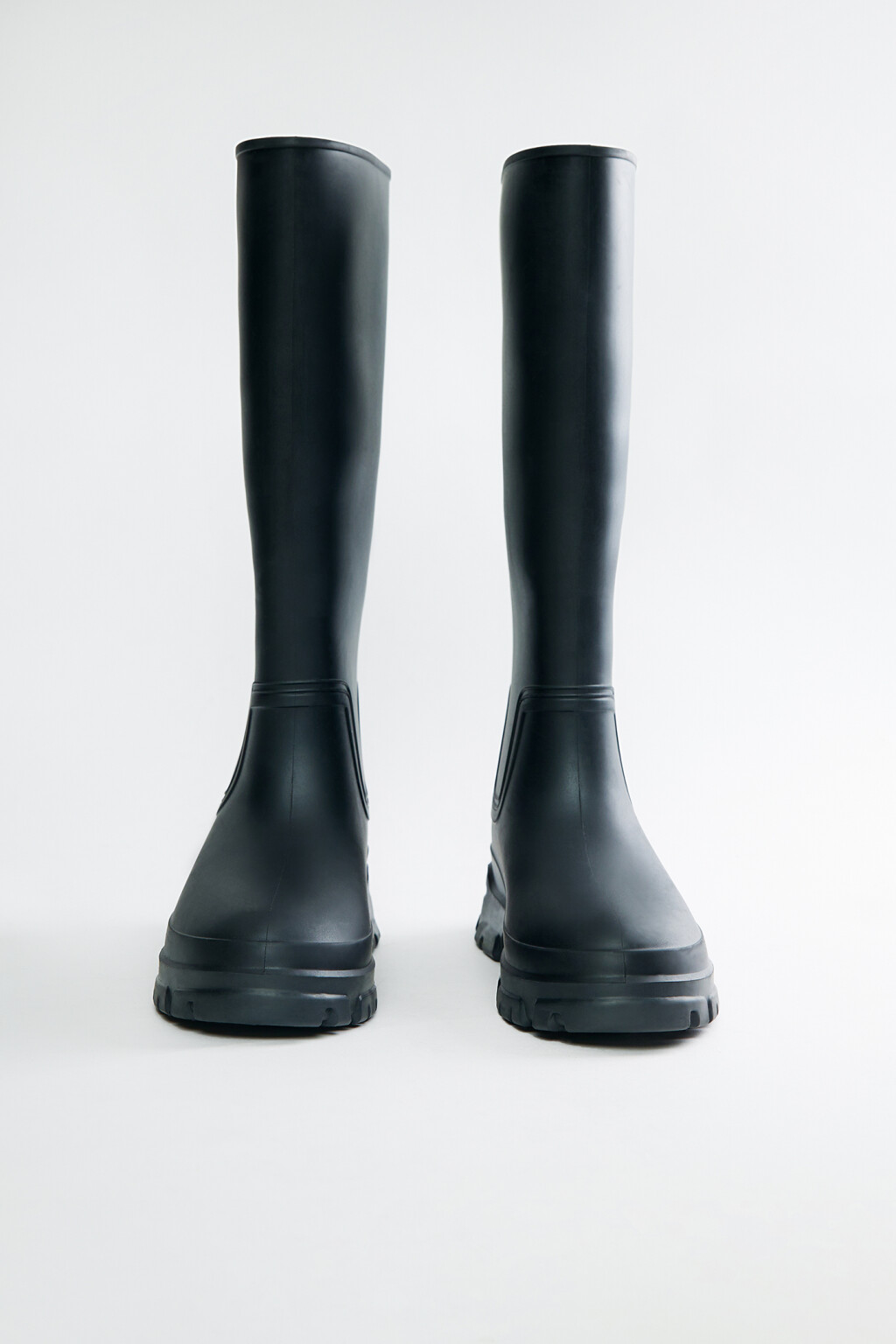 Сапоги высокие резиновые на тракторной подошве - цвет черный - 3