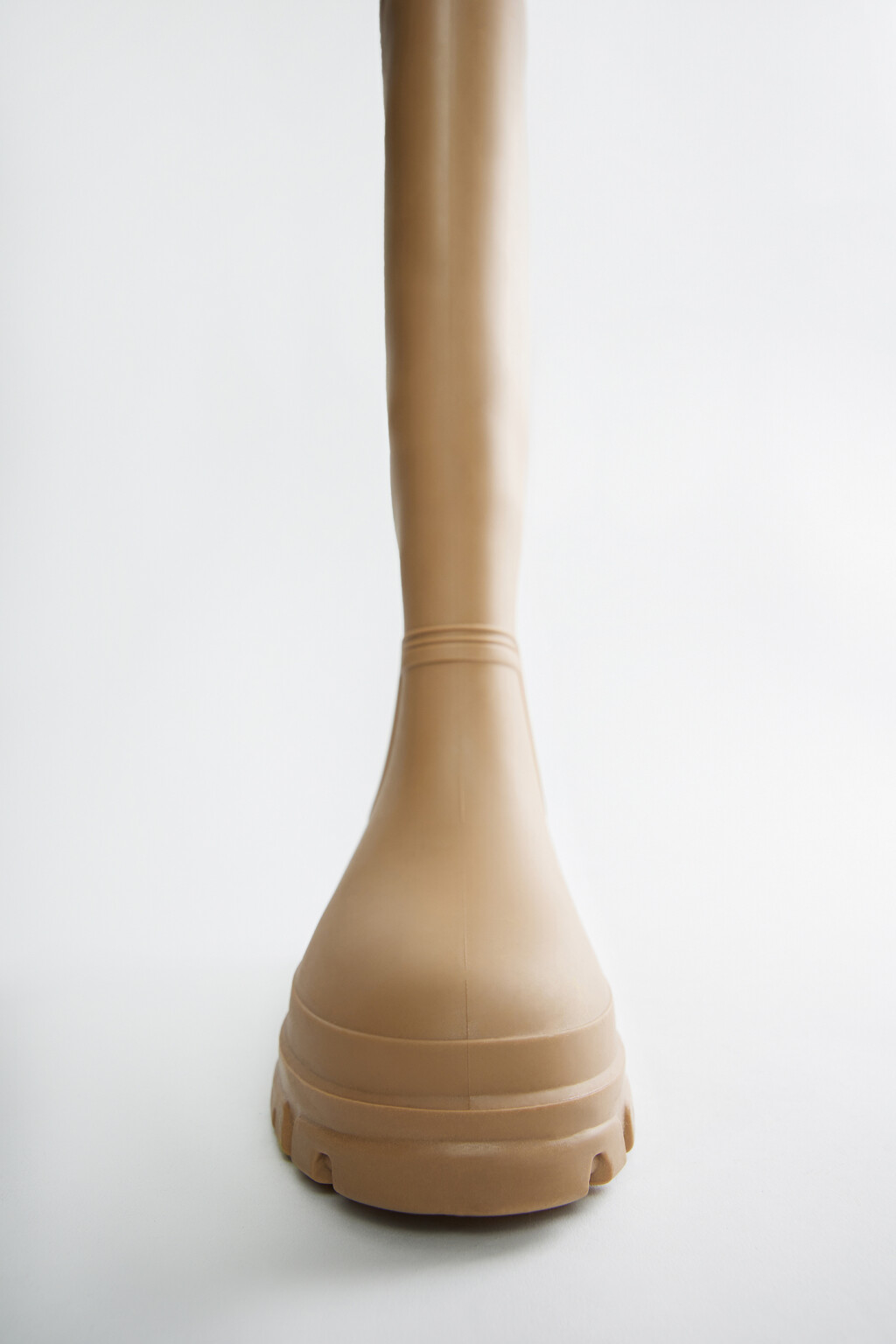 Сапоги высокие резиновые на тракторной подошве - цвет бежевый - 6
