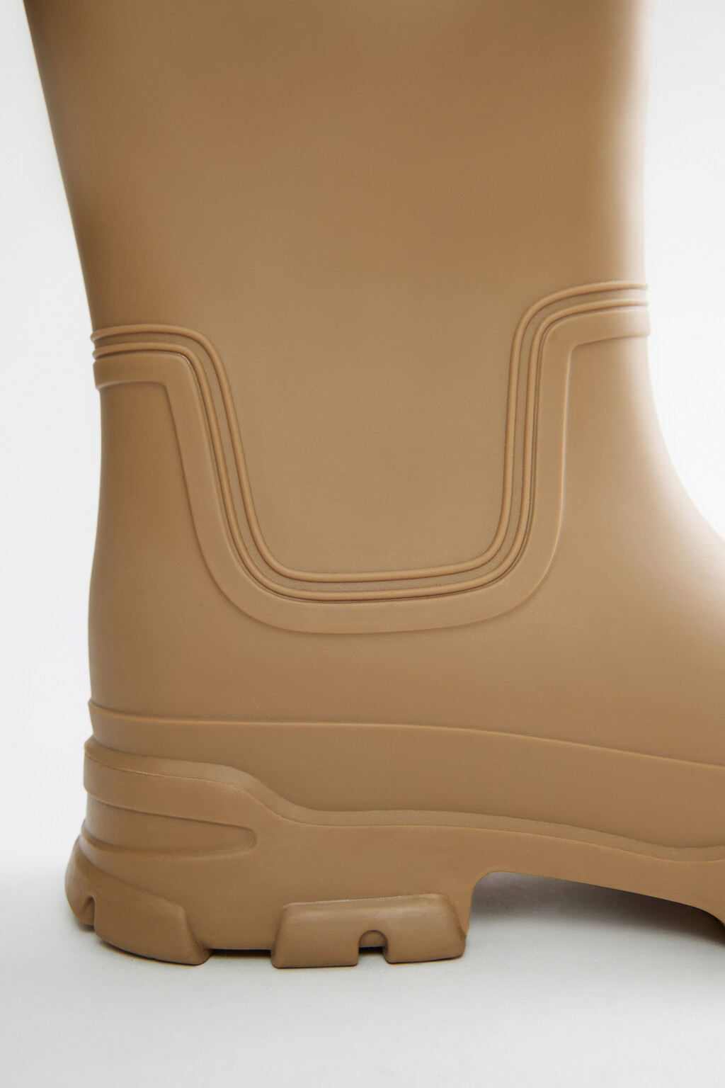 Сапоги высокие резиновые на тракторной подошве - цвет бежевый - 5