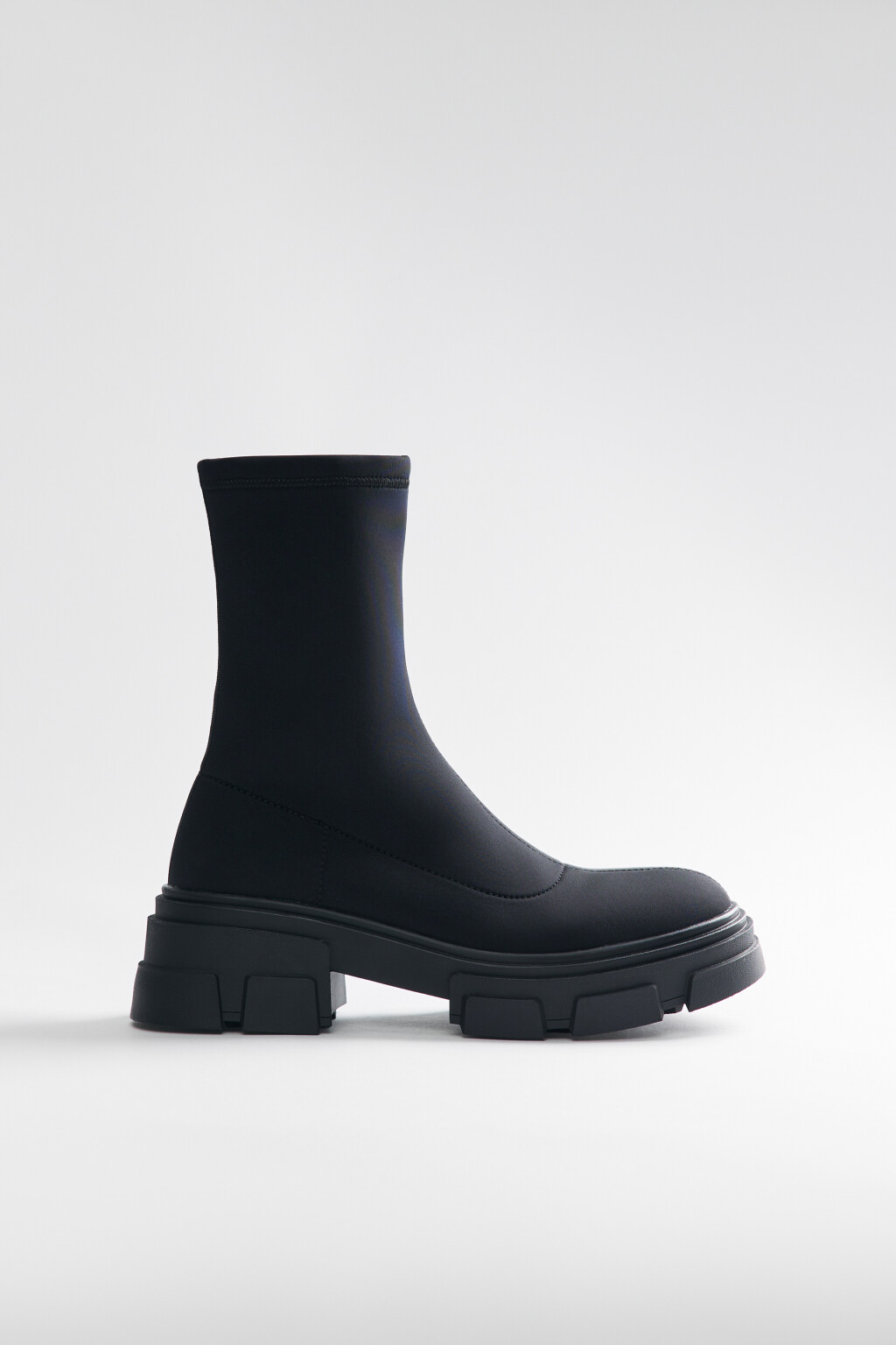 Ботинки высокие текстильные из эластичного материала - цвет черный - 2