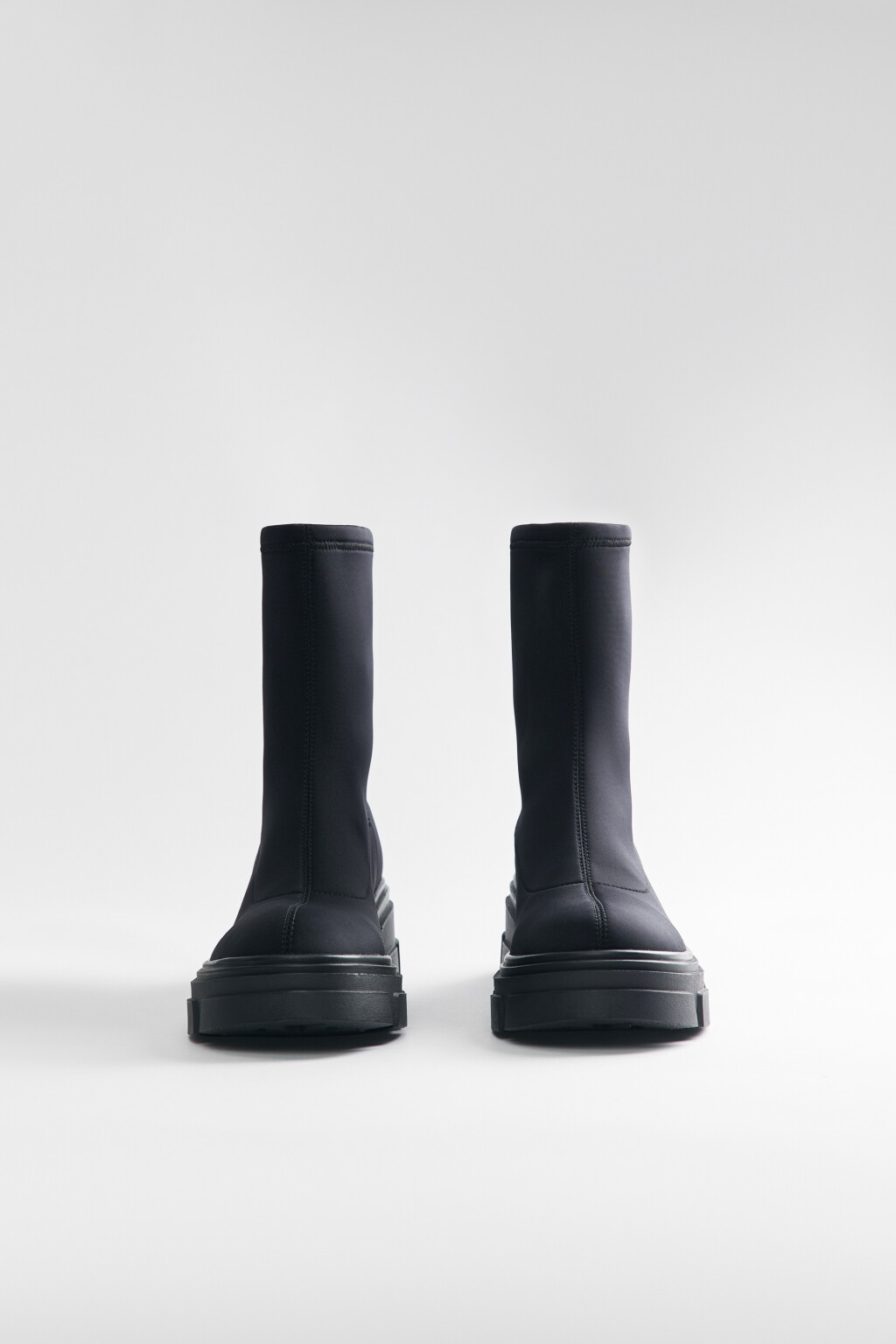 Ботинки высокие текстильные из эластичного материала - цвет черный - 3