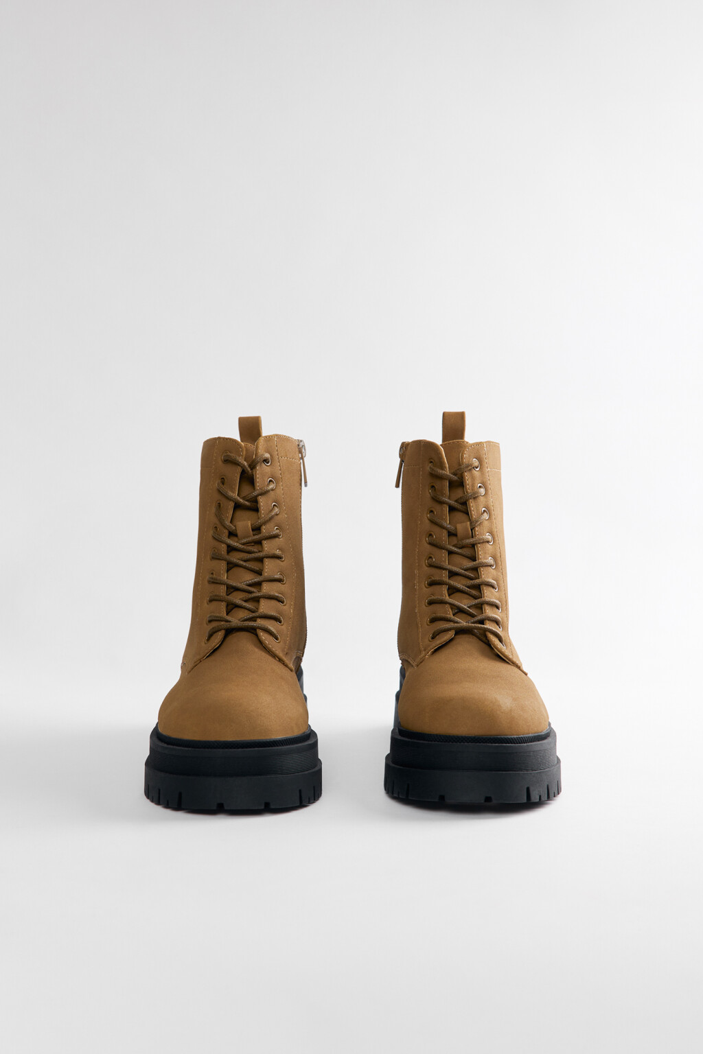 Ботинки-дерби из искусственной замши с утепленной подкладкой - цвет коричневый - 2