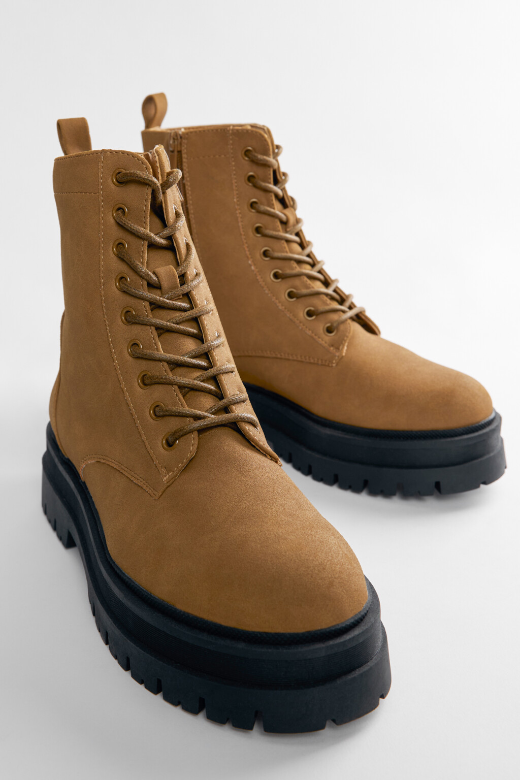 Ботинки-дерби из искусственной замши с утепленной подкладкой - цвет коричневый - 6