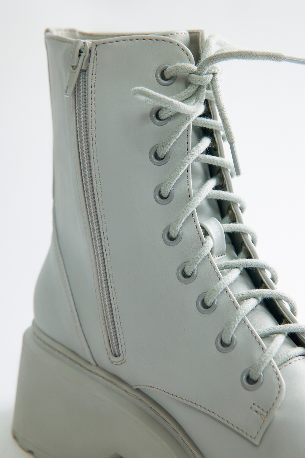 Ботинки-дерби из искусственной кожи утепленные на шнуровке - цвет серый - 4