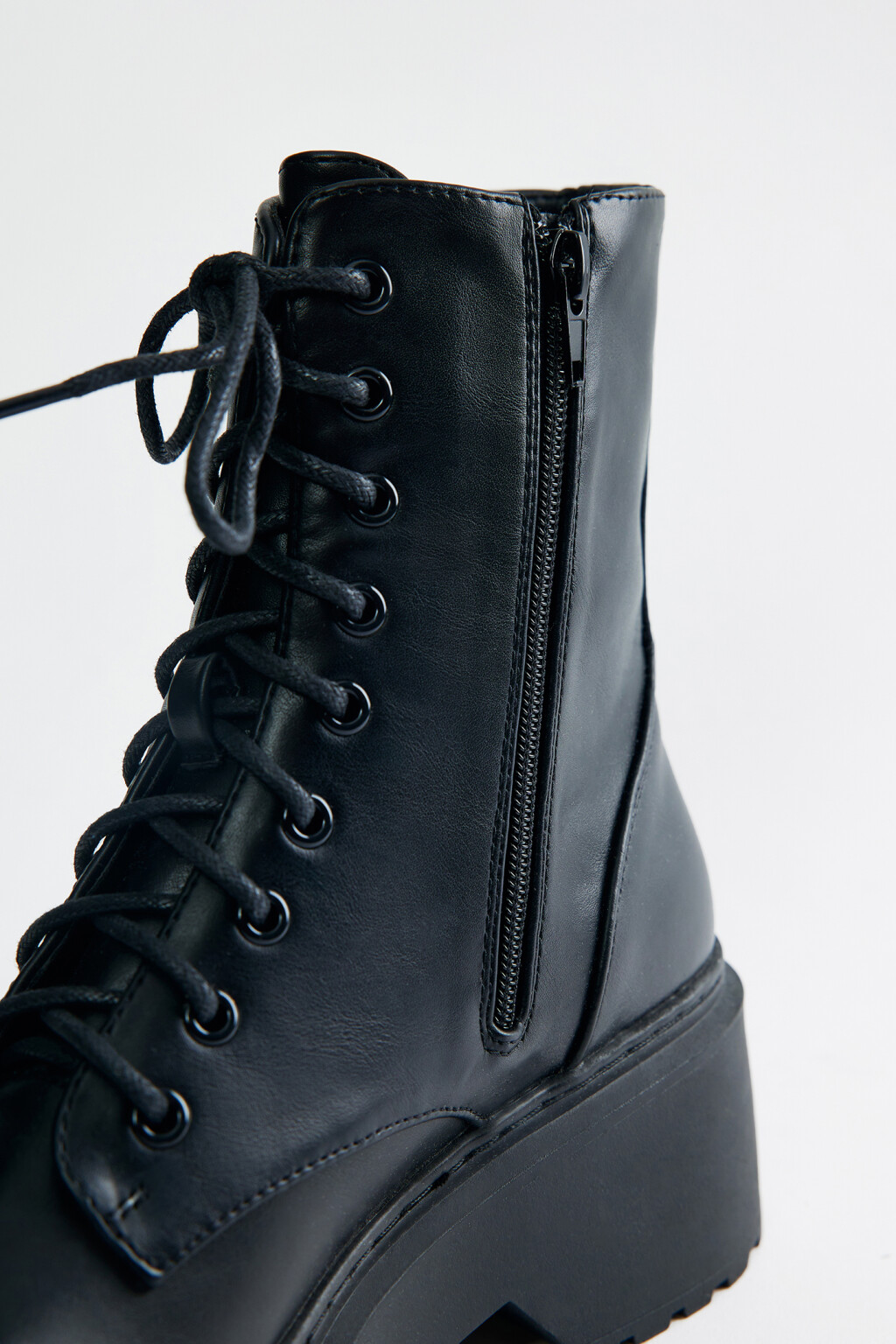 Ботинки-дерби из искусственной кожи утепленные на шнуровке - цвет черный - 4