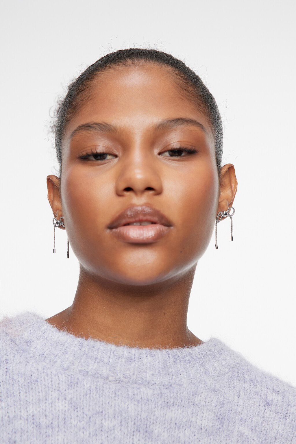 серьги женские - цвет серый - 2