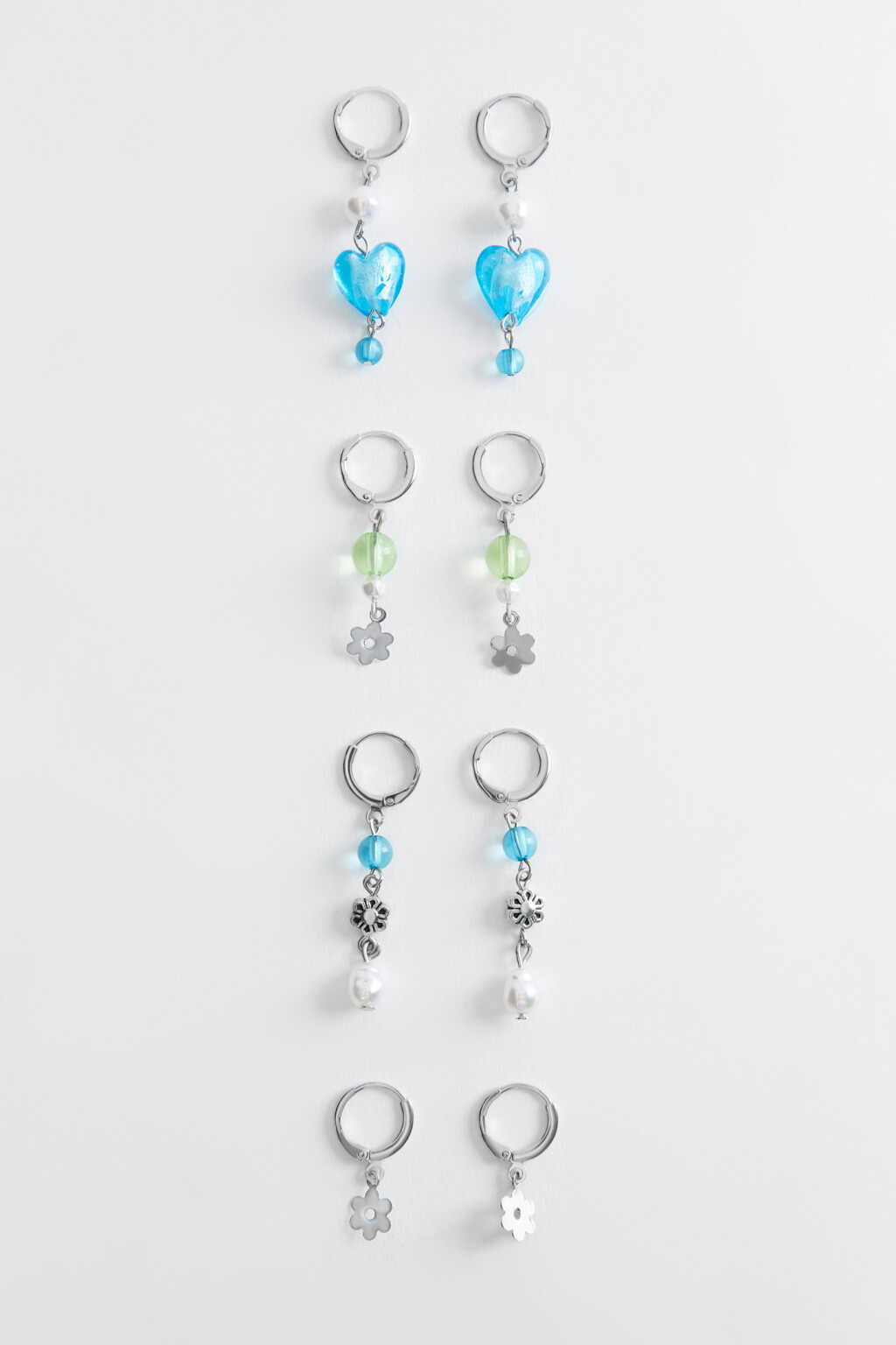 серьги женские в наборе - цвет серый - 1