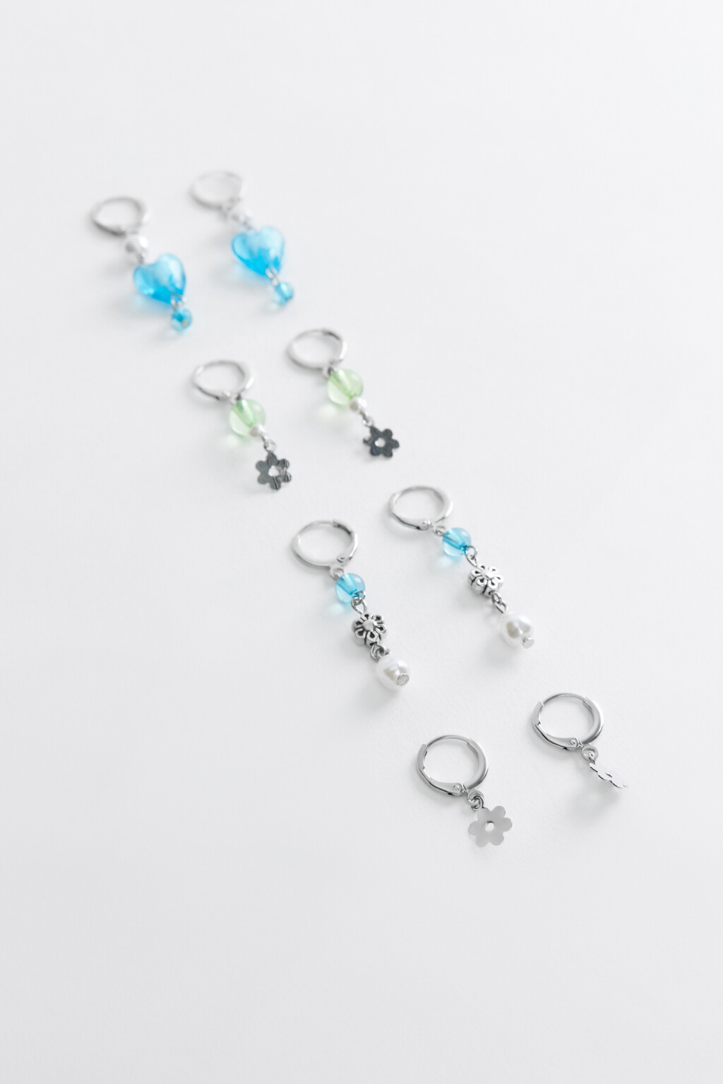 серьги женские в наборе - цвет серый - 2