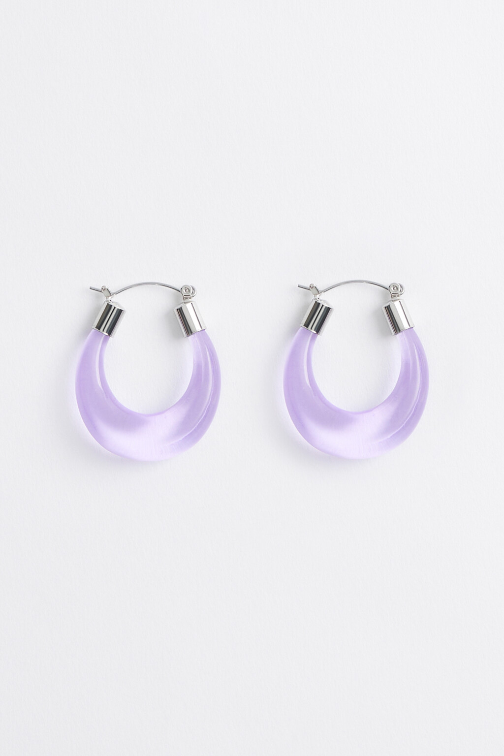 Серьги круглые полупрозрачные - цвет сиреневый - 1