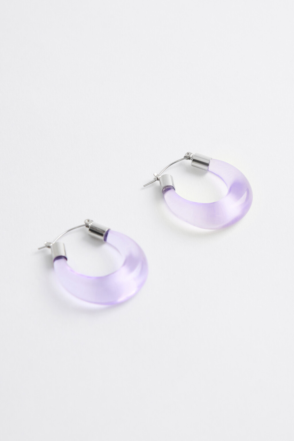Серьги круглые полупрозрачные - цвет сиреневый - 2