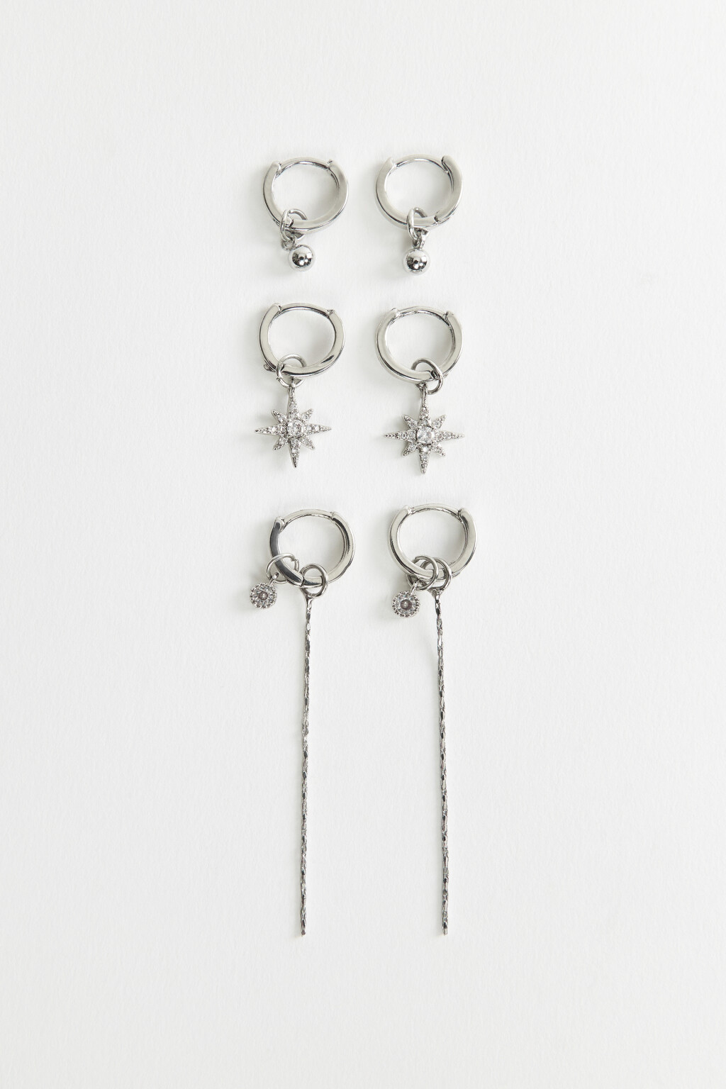 серьги женские в наборе - цвет серый - 1