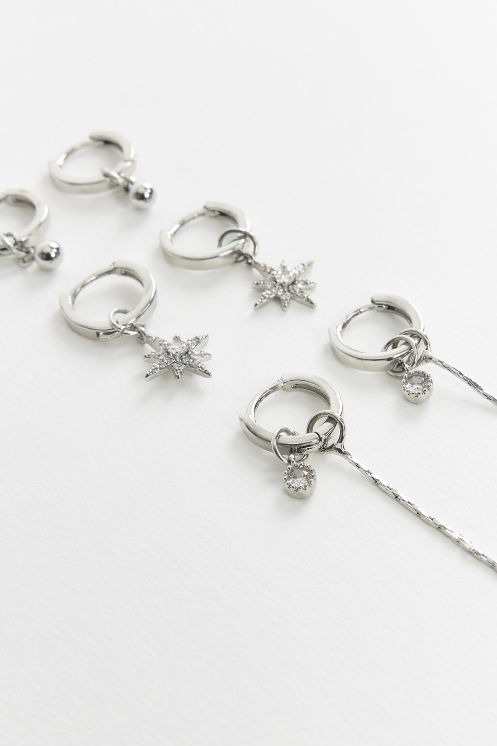 серьги женские в наборе - цвет серый - 2