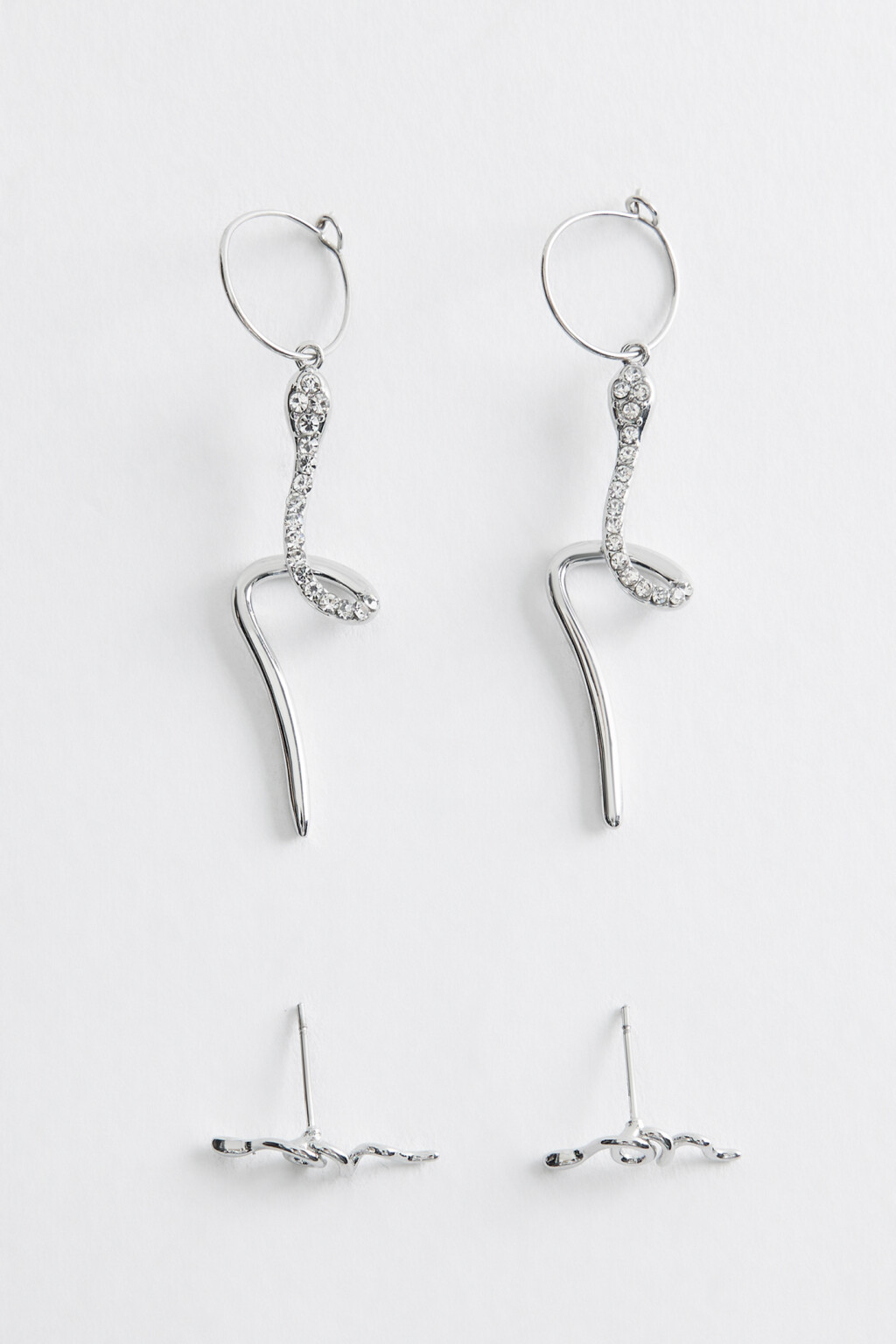 серьги женские в наборе - цвет серый - 1