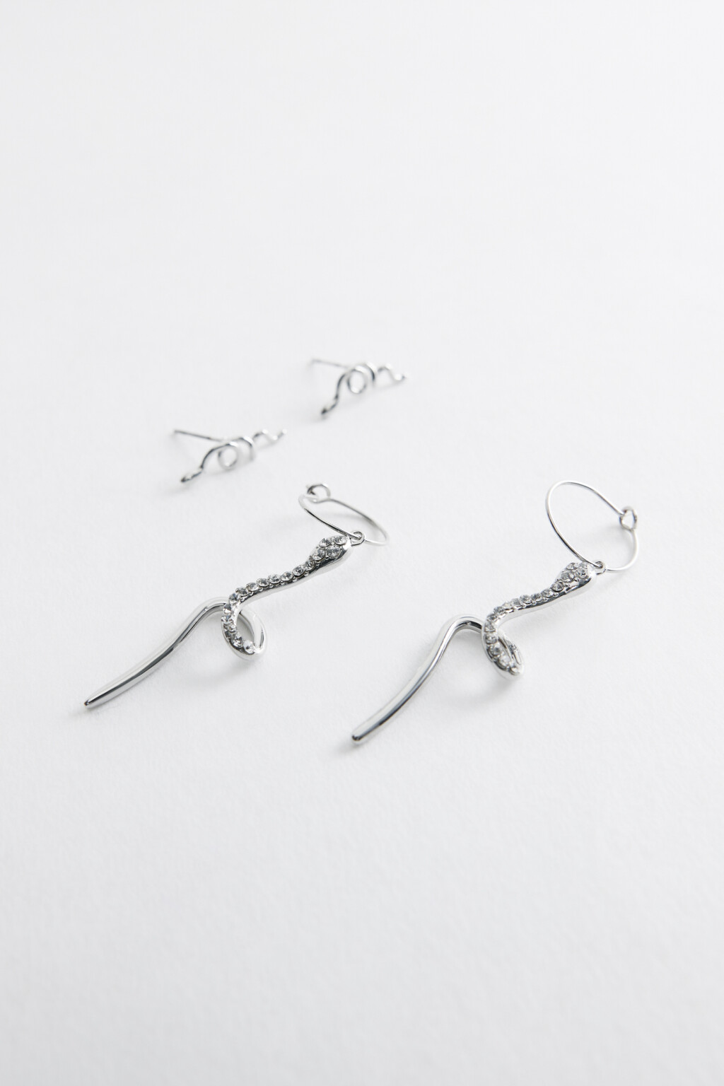 серьги женские в наборе - цвет серый - 2