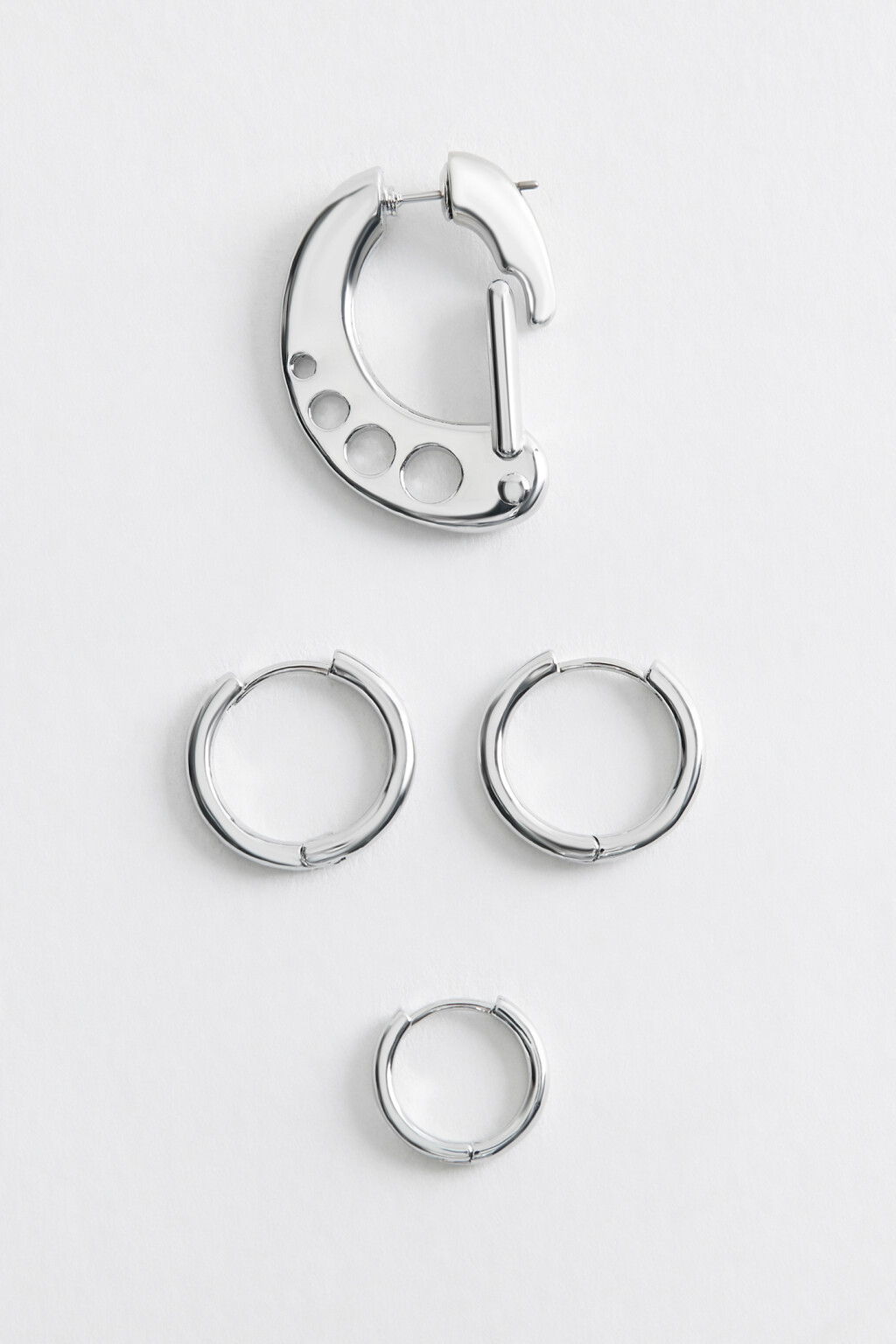 серьги женские в наборе - цвет серый - 1