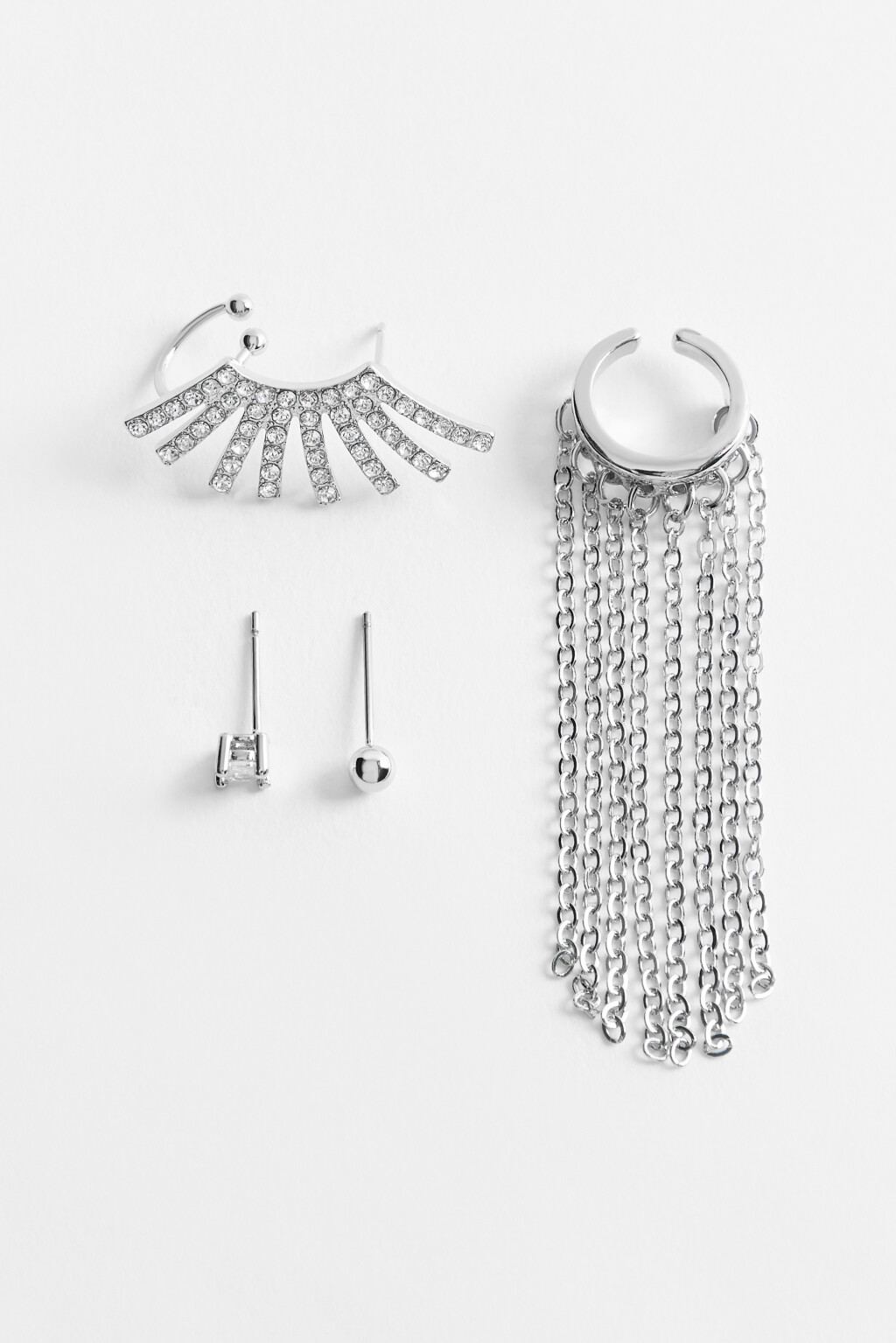 серьги женские в наборе - цвет серый - 1