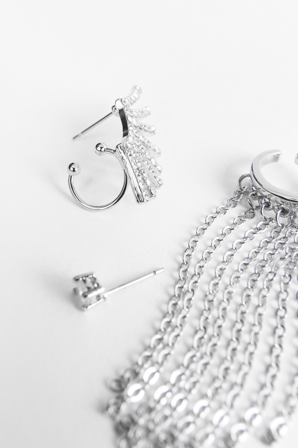 серьги женские в наборе - цвет серый - 2