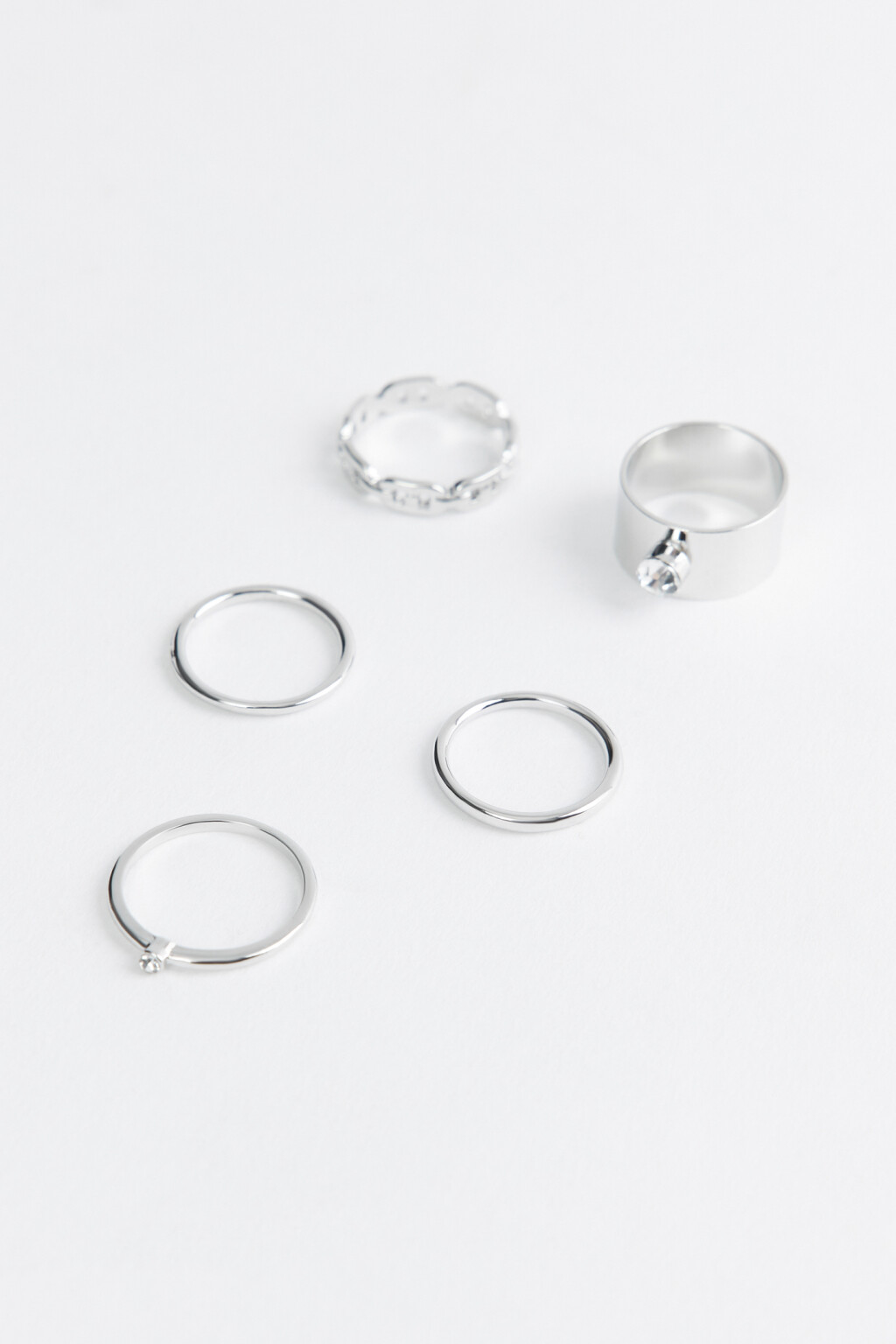 Набор колец металлических (5 штук) - цвет серый - 2
