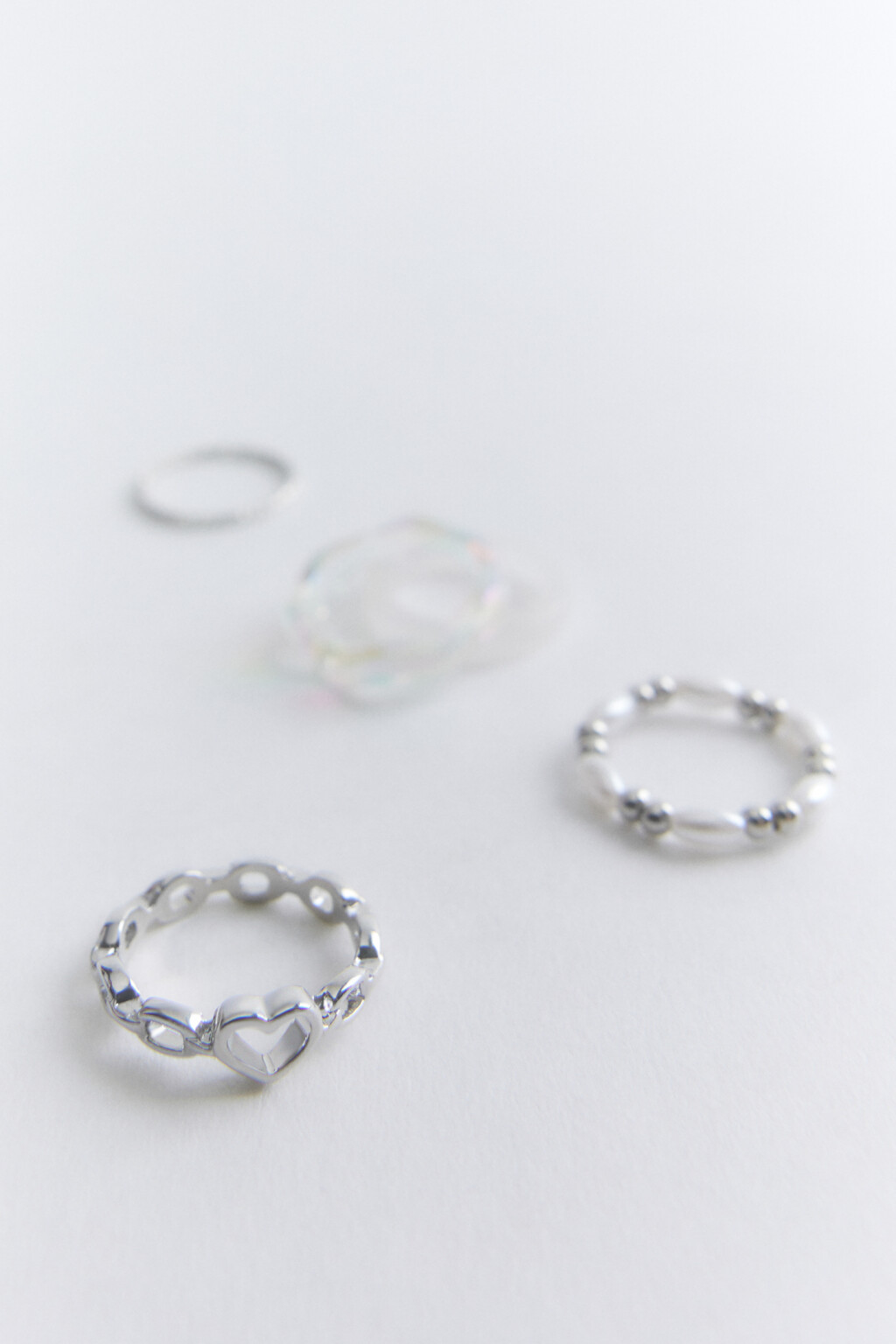 набор колец женский - цвет серый - 3