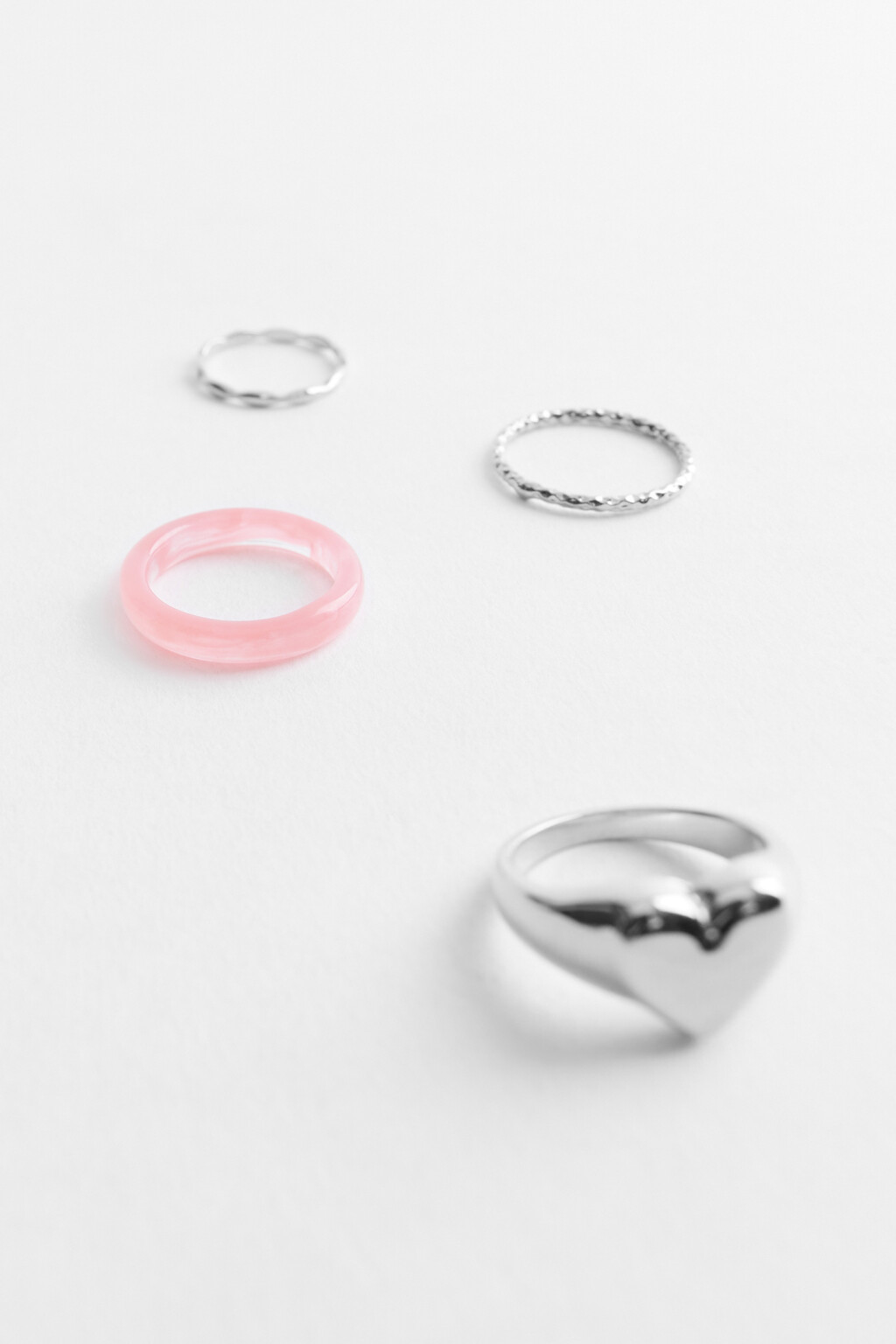 набор колец женский - цвет серый - 3