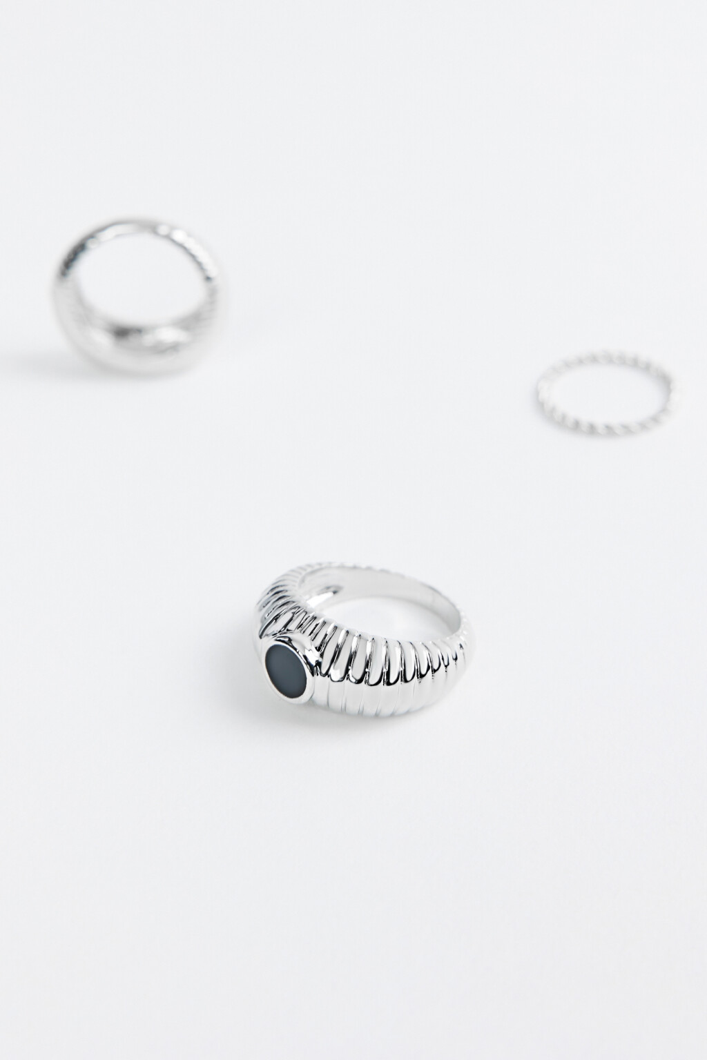 набор колец женский - цвет серый - 3
