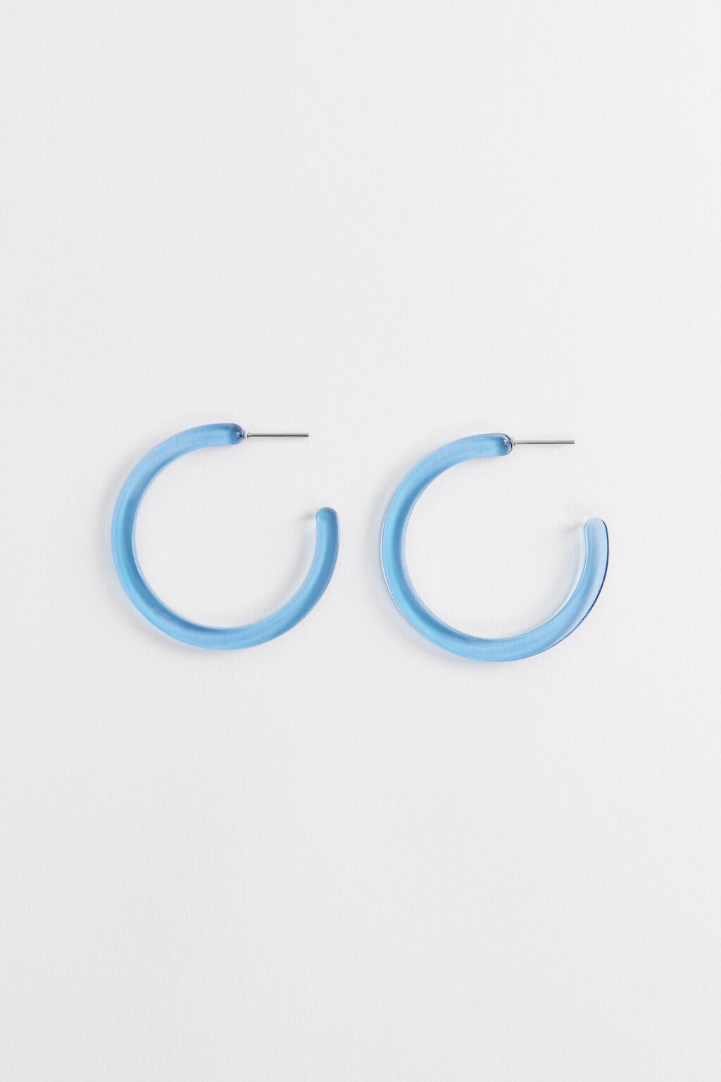 Серьги-полукольца прозрачные - цвет голубой - 1