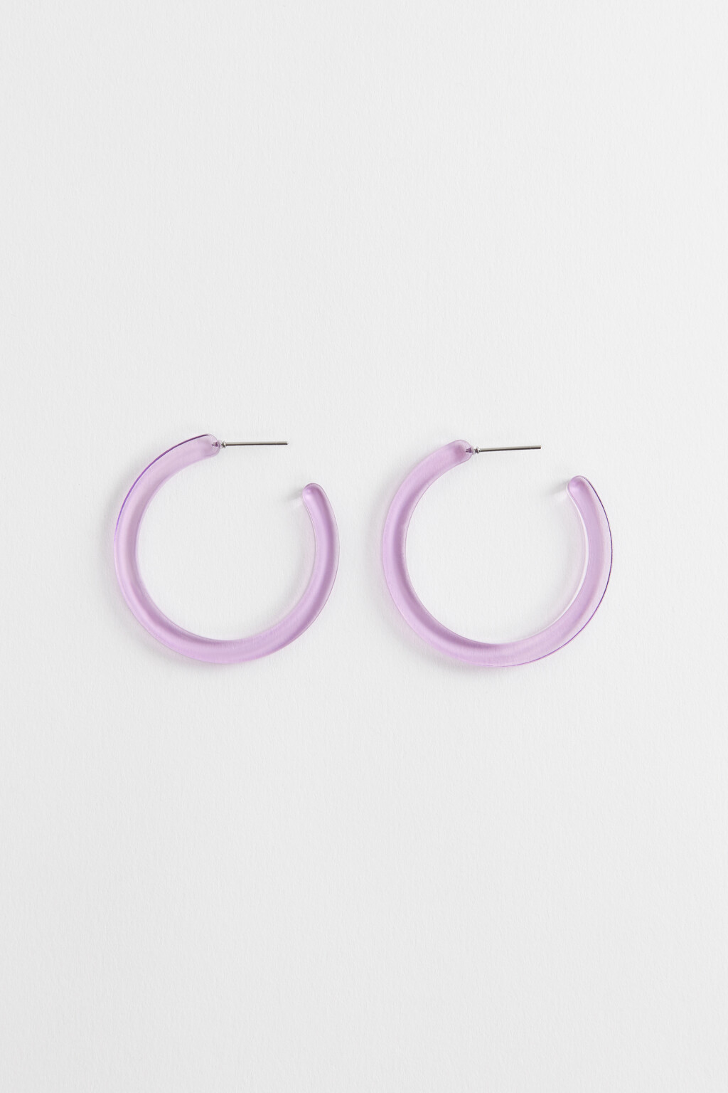 Серьги-полукольца прозрачные - цвет сиреневый - 1