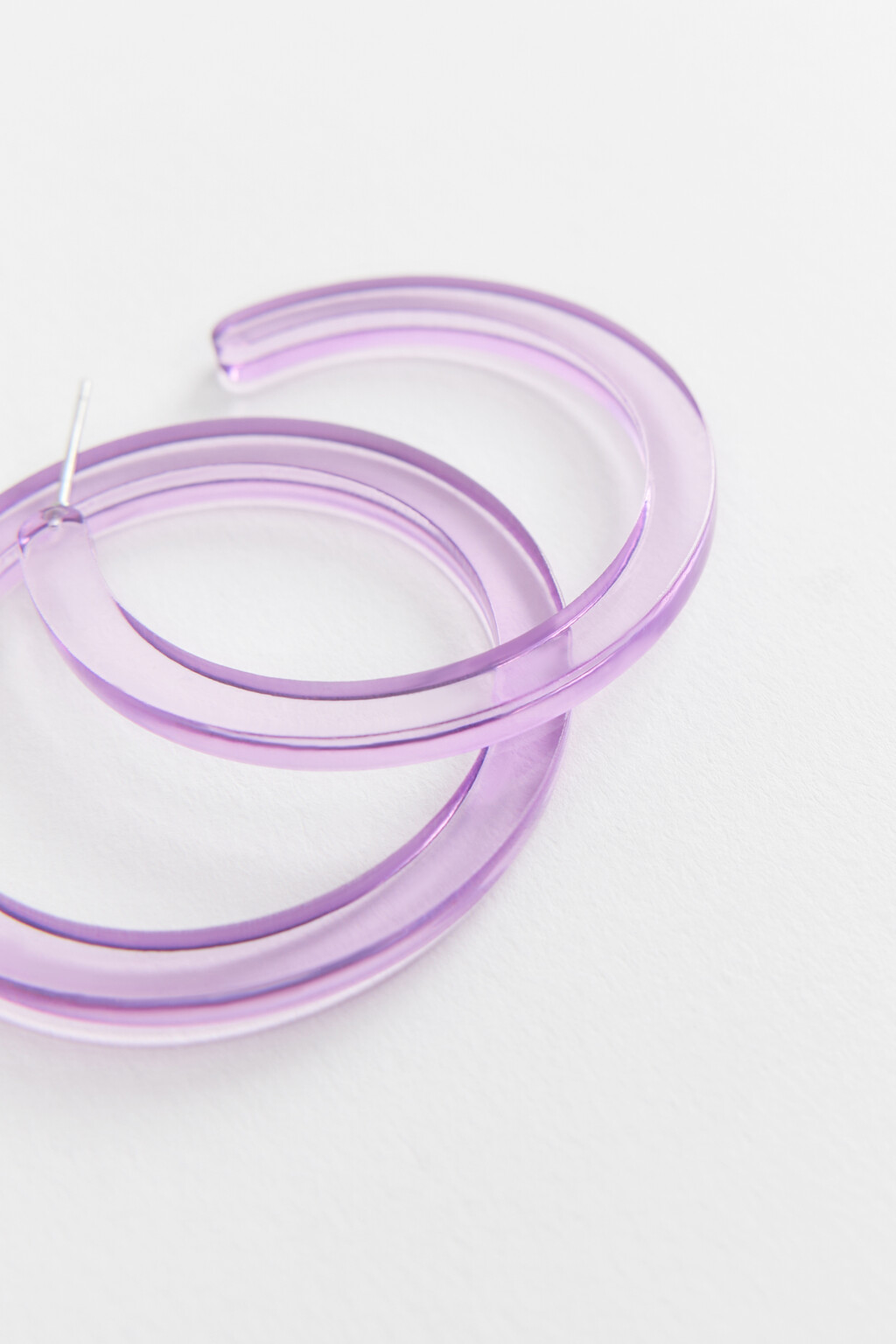 Серьги-полукольца прозрачные - цвет сиреневый - 2