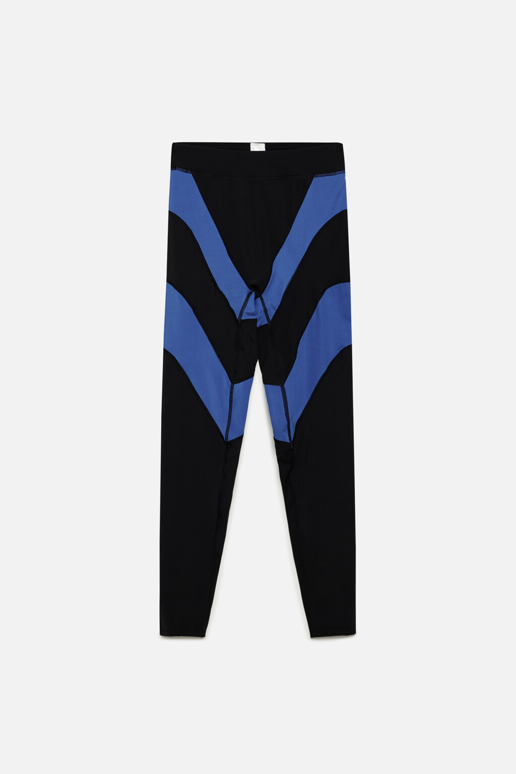 Леггинсы спортивные облегающие с цветными вставками - цвет синий - 7