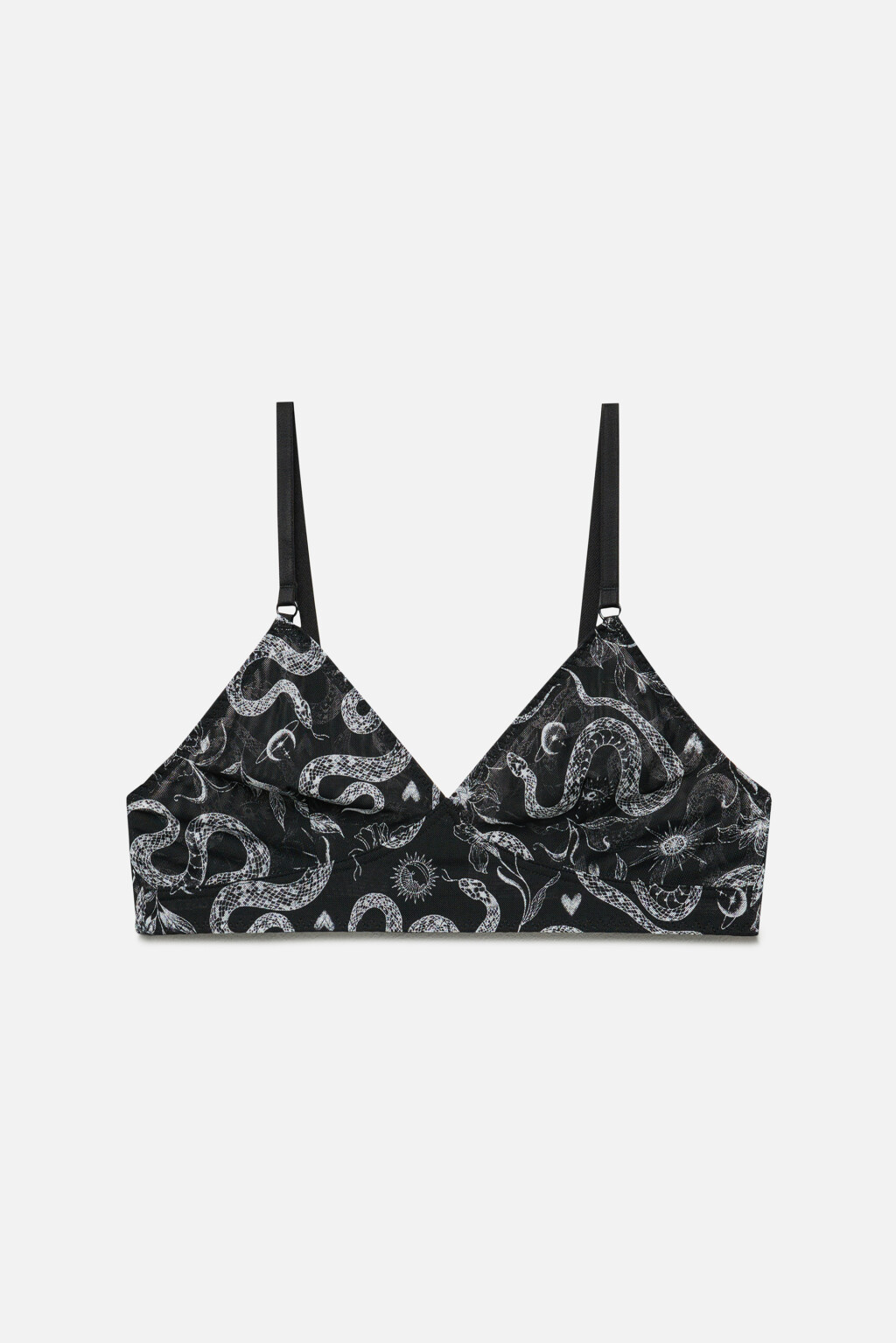 Бюстгальтер-бралетт сетчатый с принтом - цвет белый - 4