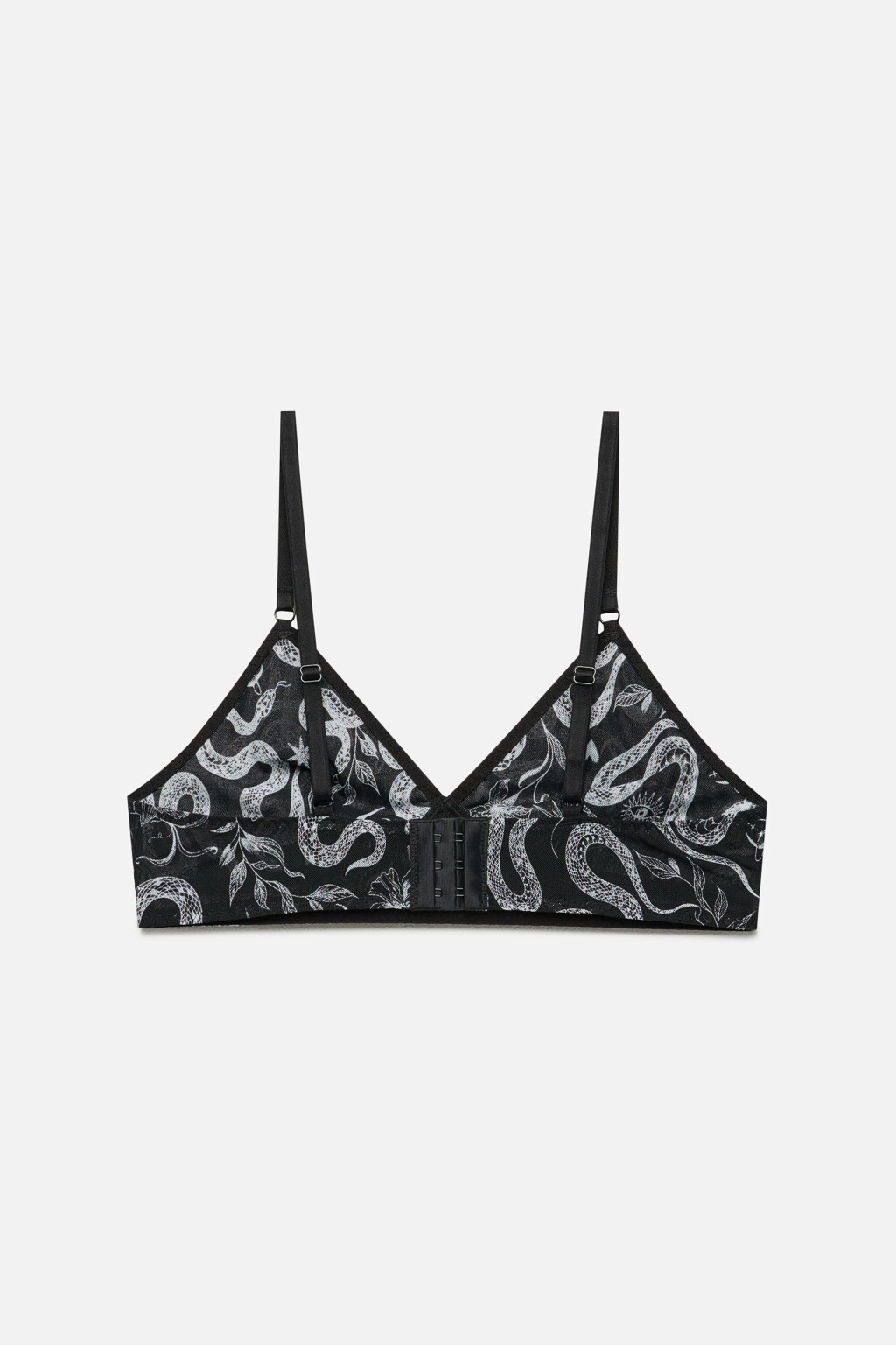 Бюстгальтер-бралетт сетчатый с принтом - цвет белый - 5