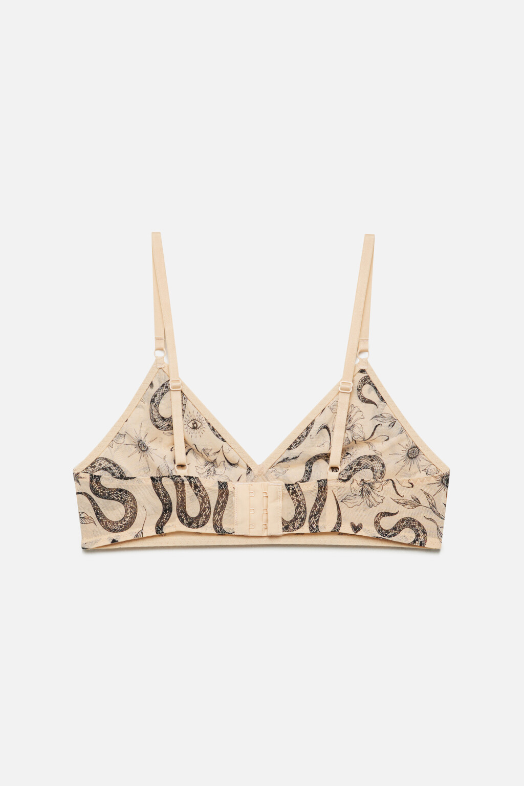 Бюстгальтер-бралетт сетчатый с принтом - цвет черный - 5