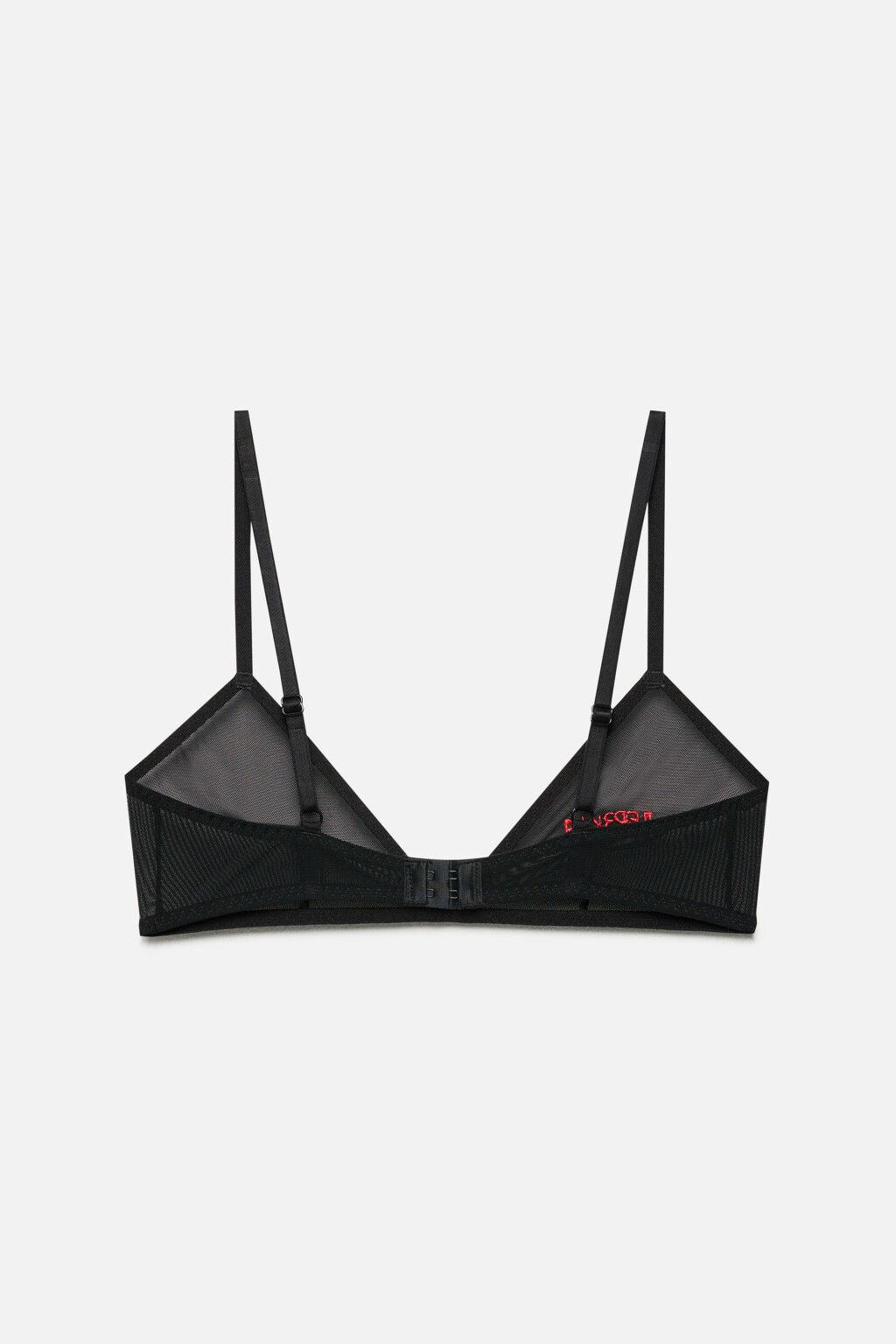 Бюстгальтер-бралетт сетчатый с надписью - цвет красный - 5