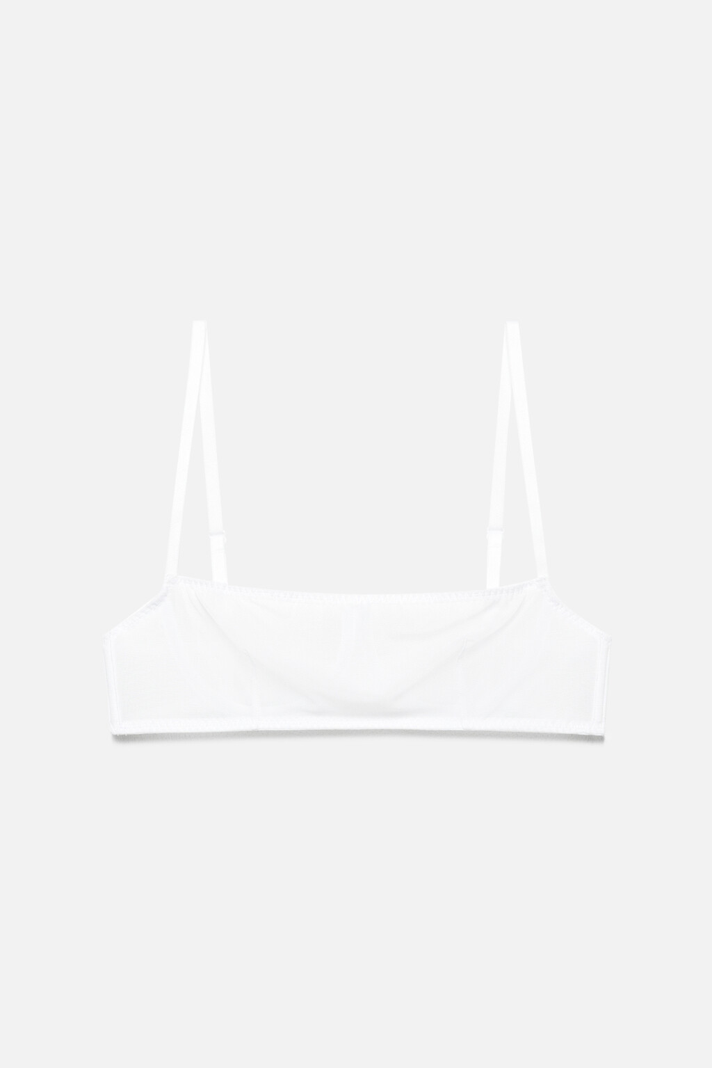 Бюстгальтер-бра сетчатый на тонких бретелях - цвет белый - 4