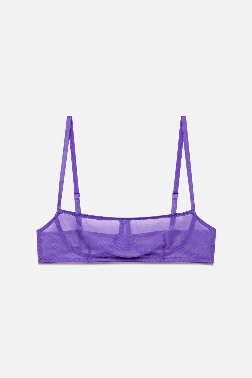 Бюстгальтер-бра сетчатый на тонких бретелях - цвет фиолетовый - 4