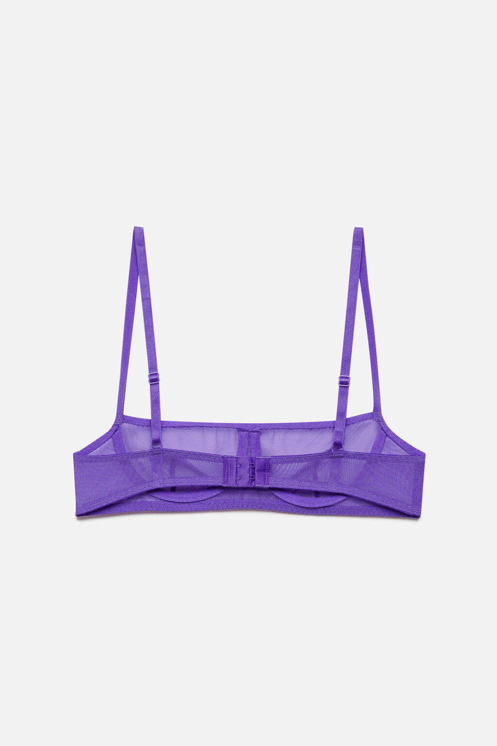 Бюстгальтер-бра сетчатый на тонких бретелях - цвет фиолетовый - 5