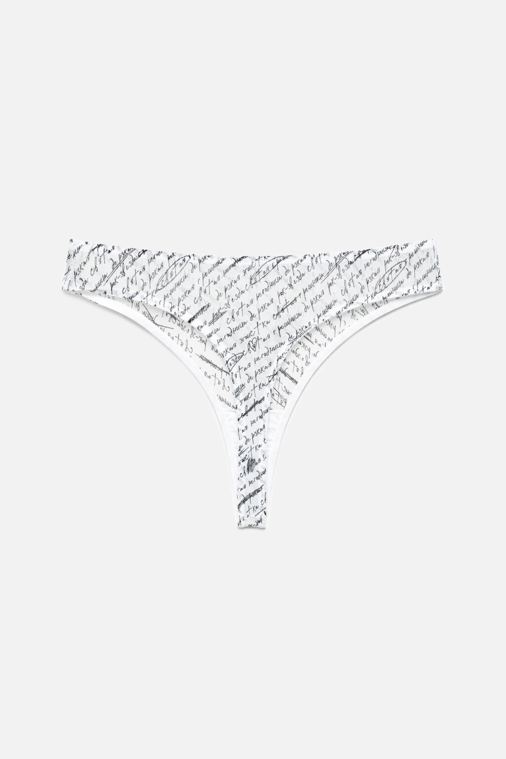 Трусы-стринги высокие сетчатые с принтом - цвет черный - 5