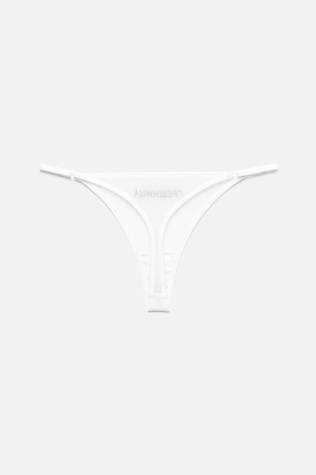 Трусы-стринги сетчатые с принтом и стрепами - цвет черный - 5