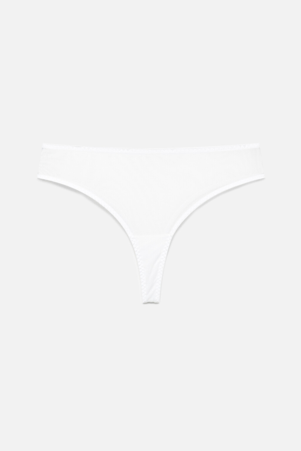 Трусы-бразильяна сетчатые с высокой посадкой - цвет белый - 4