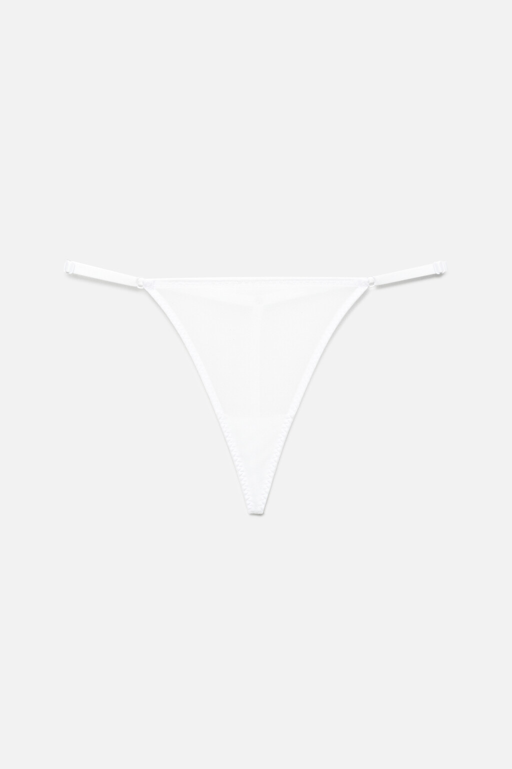 Трусы-стринги высокие сетчатые со стрепами - цвет белый - 4