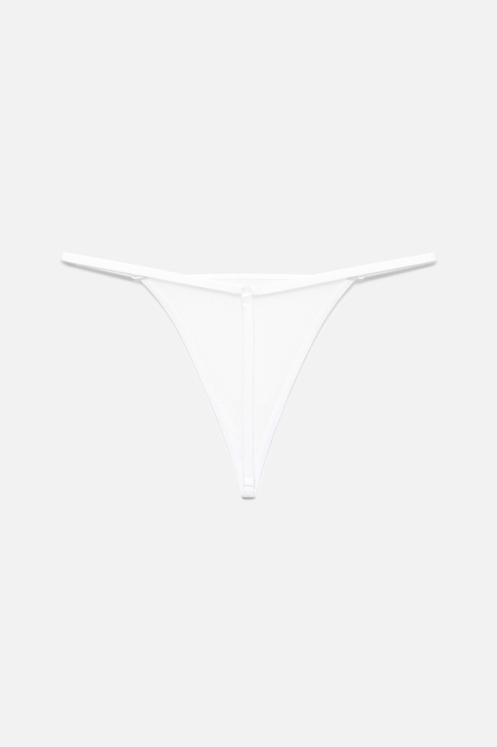 Трусы-стринги высокие сетчатые со стрепами - цвет белый - 5