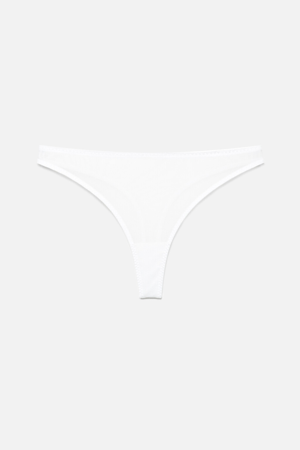 Трусы-стринги сетчатые с принтом - цвет белый - 4