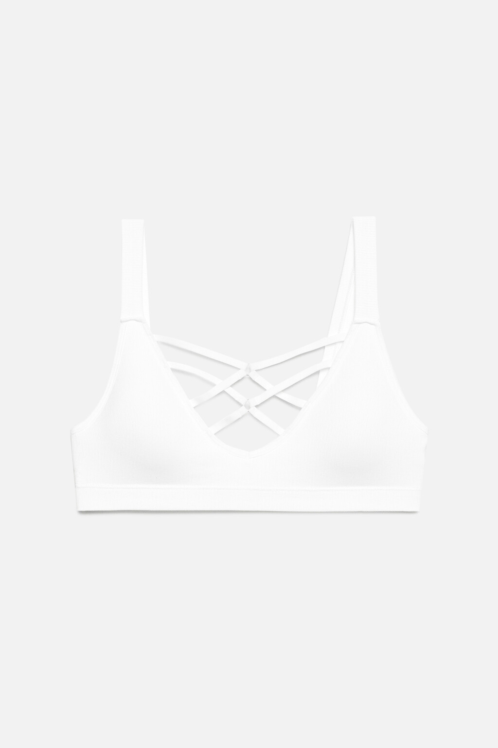 Бюстгальтер-топ бесшовный с перекрещенными стрепами - цвет белый - 4