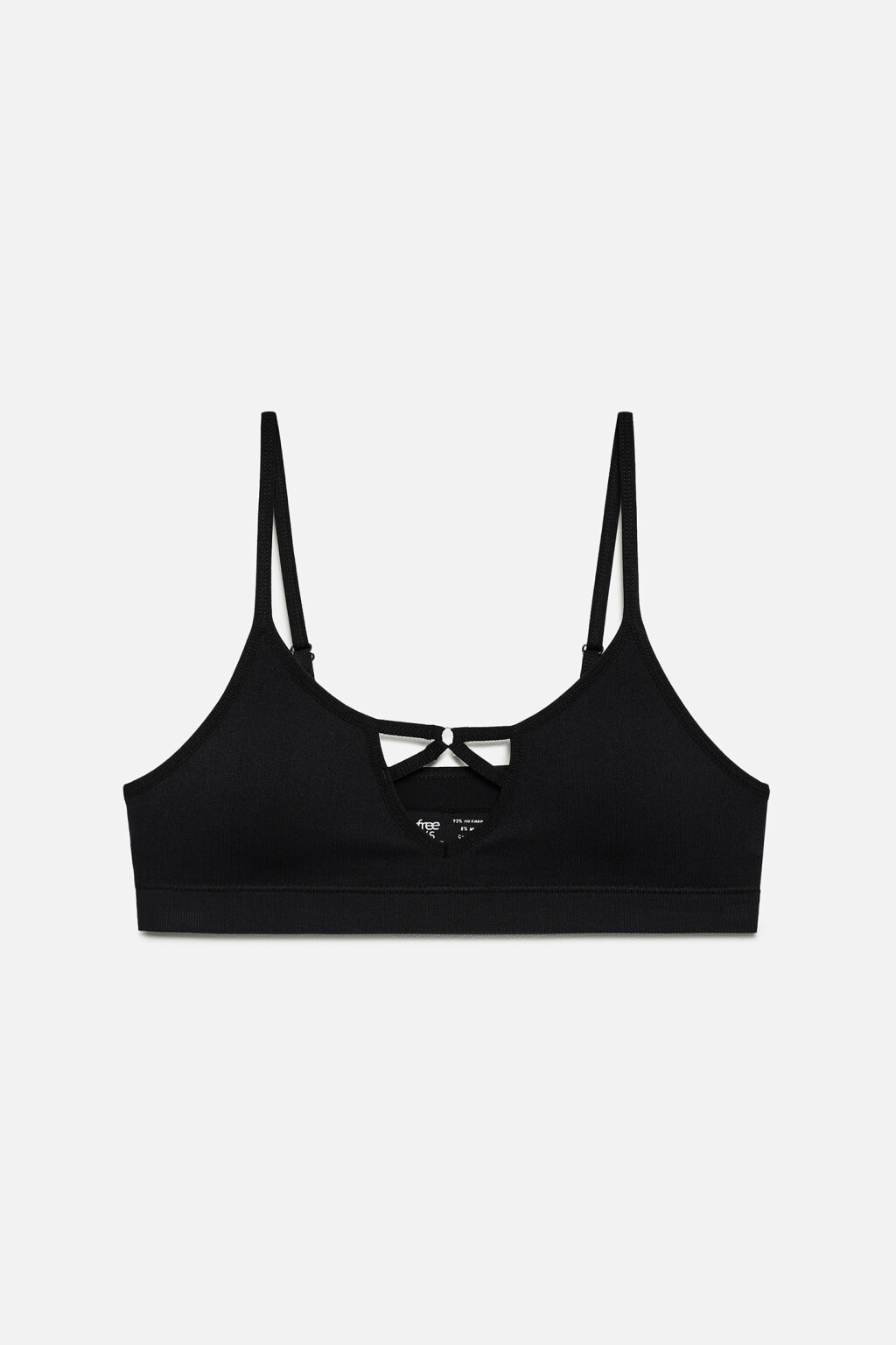 Бюстгальтер-топ бесшовный с V-вырезом и колечком - цвет черный - 4