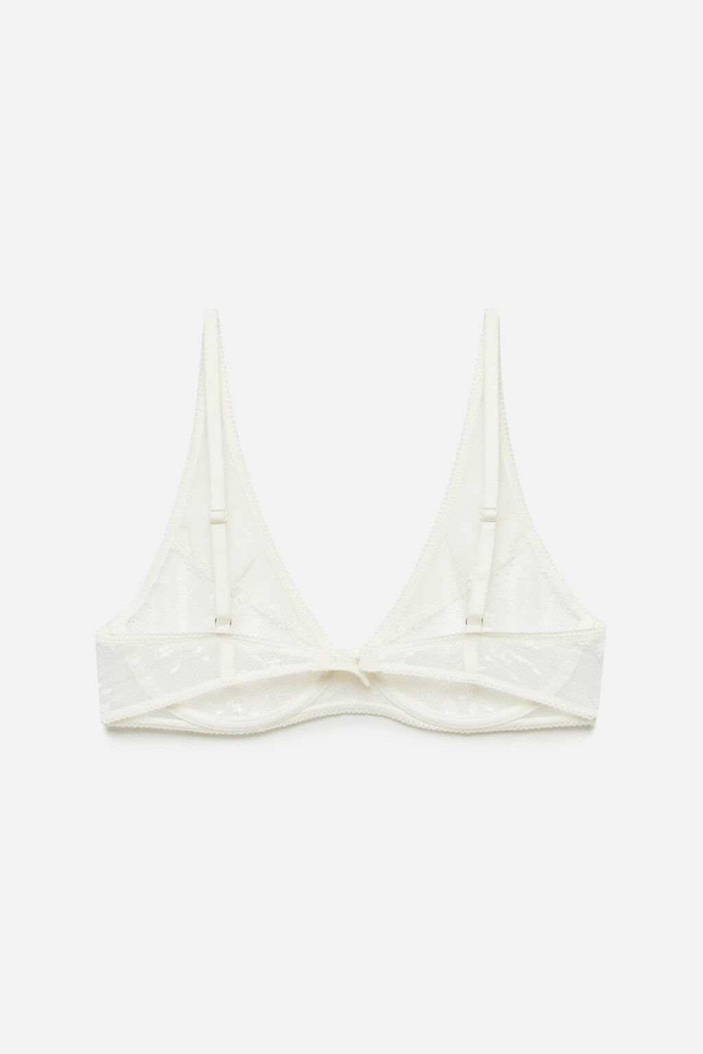 Бюстгальтер-бра сетчатый с кружевом - цвет белый - 5