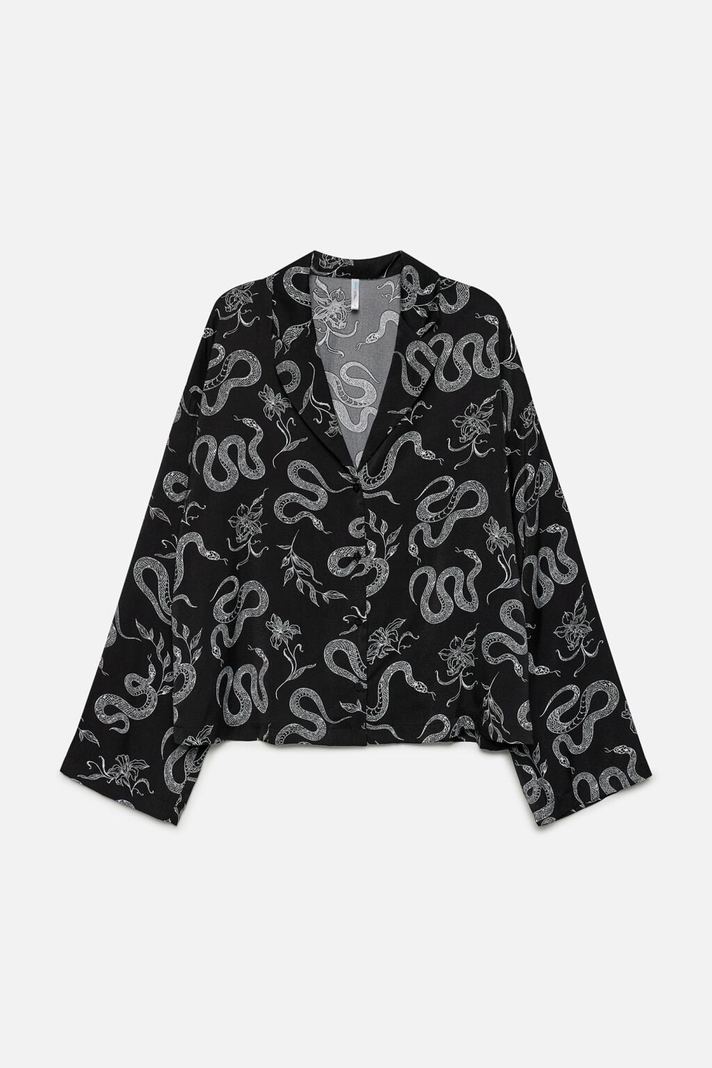 Блузка oversize домашняя сатиновая с длинным рукавом - цвет мультиколор - 8