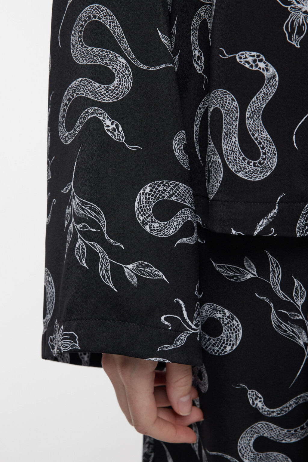 Блузка oversize домашняя сатиновая с длинным рукавом - цвет мультиколор - 7